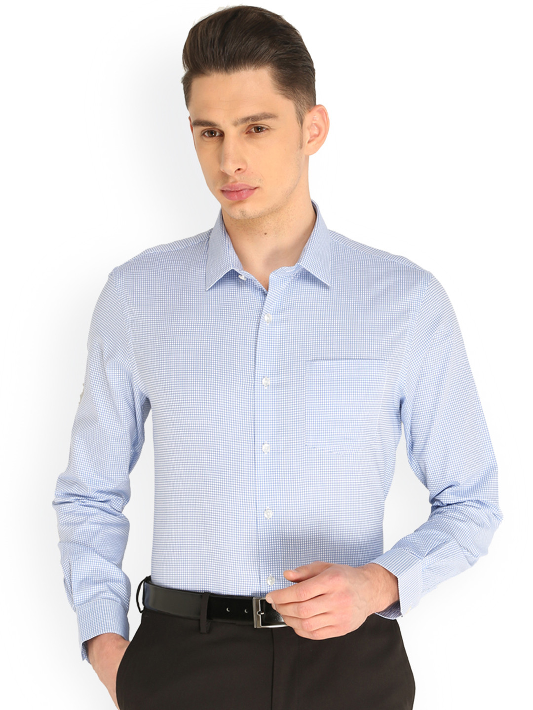

Arrow Men Blue Regular Fit Checked Formal Shirt
