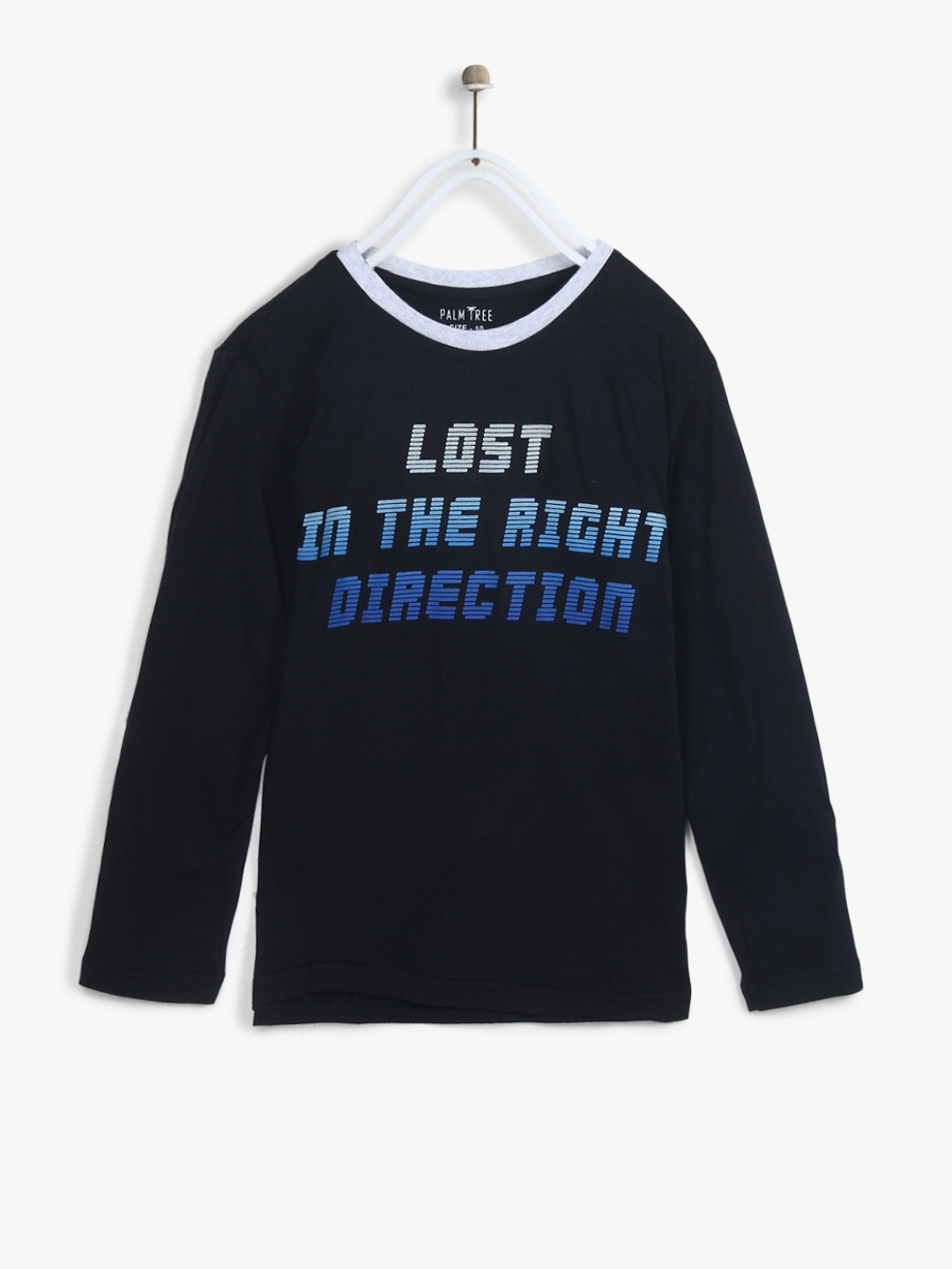 

Navy Blue Printed Regular Fit Pure Cotton T-shirt