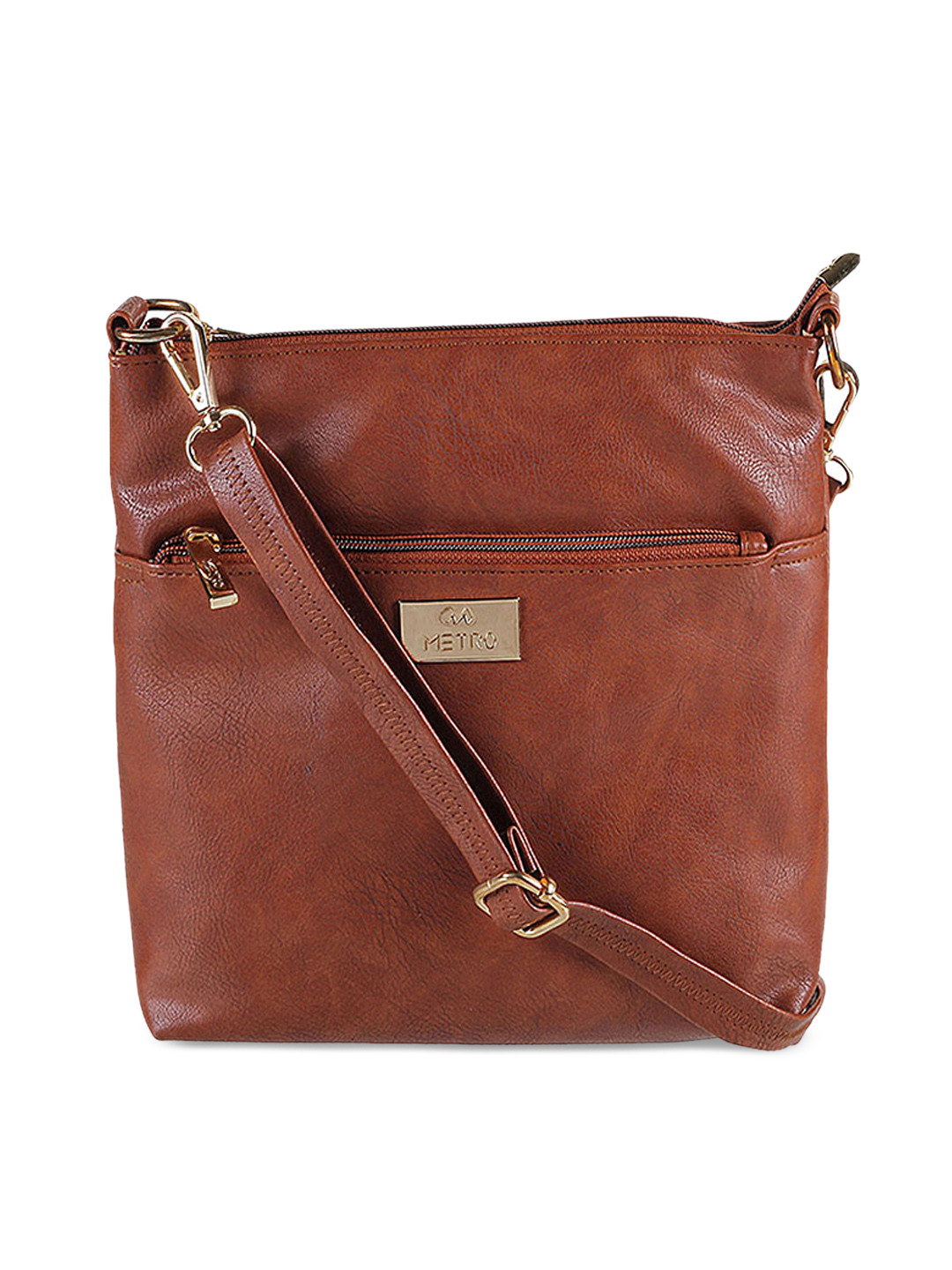 

Metro Tan Brown Solid Sling Bag