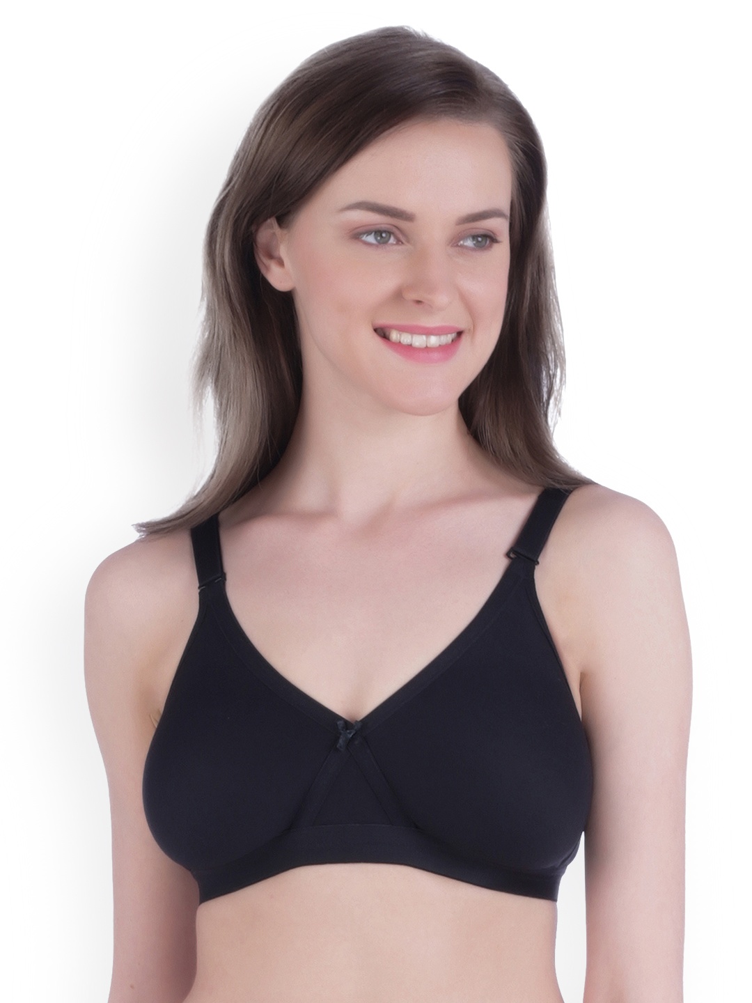 

Bralux Black Solid Non-Wired Non Padded T-shirt Bra Bralux-AmbikaBra