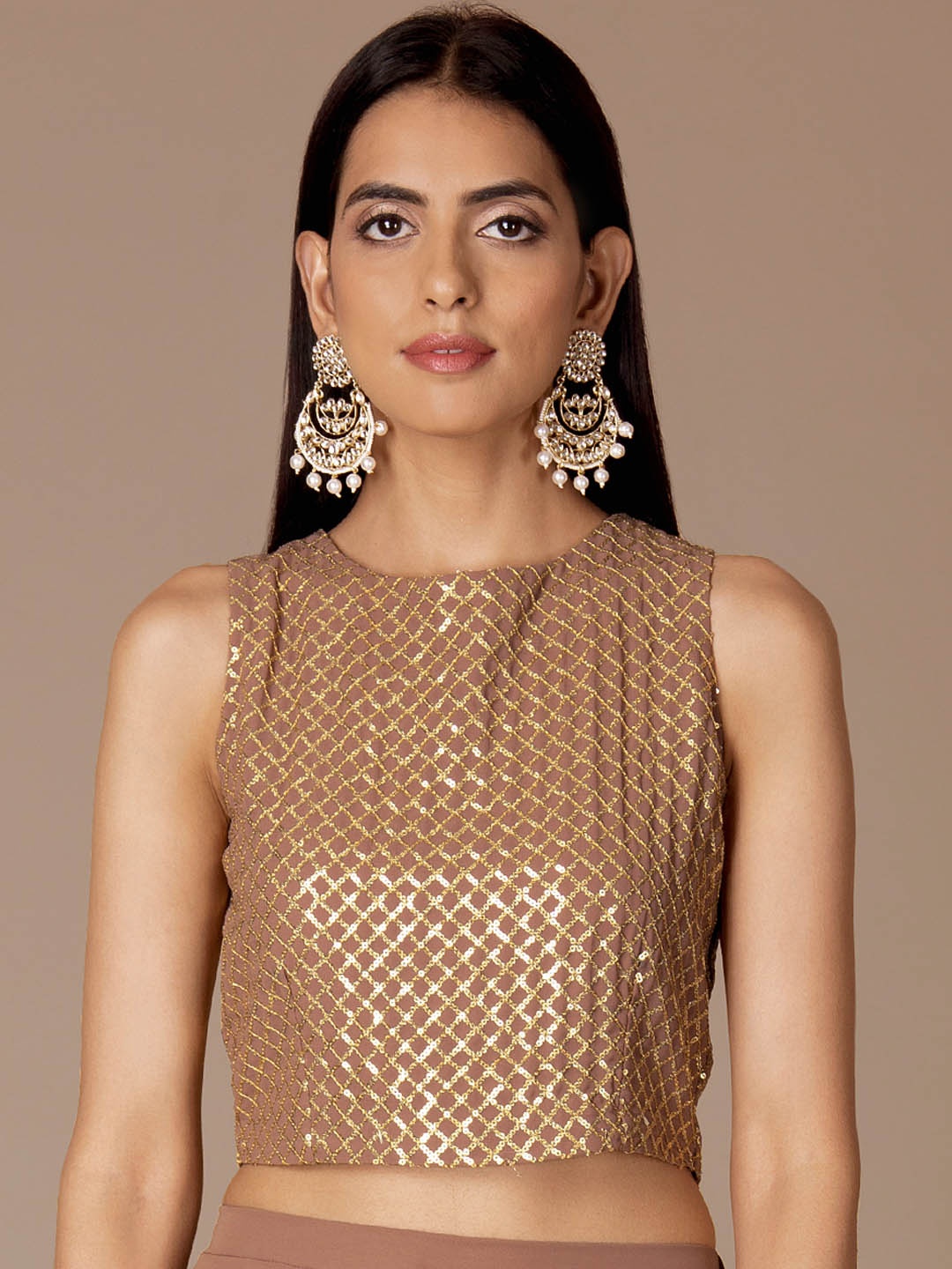 

INDYA Women Mauve Embellished Top