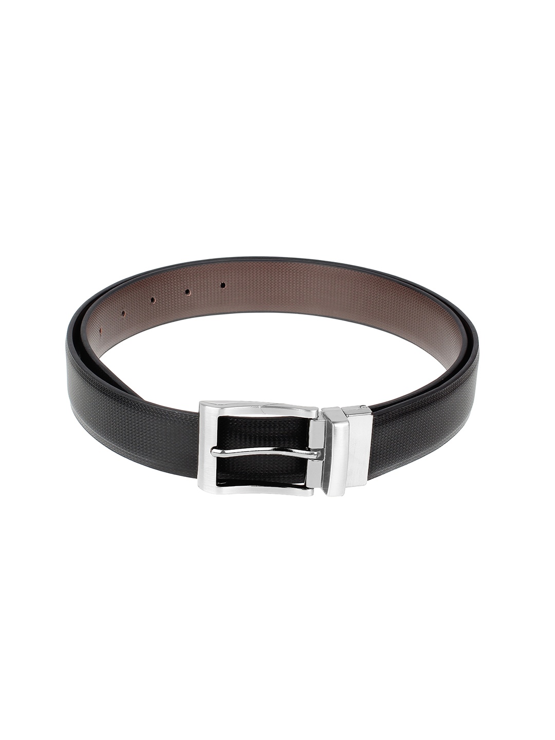 

amicraft Men Black & Brown Reversible Textured Belt