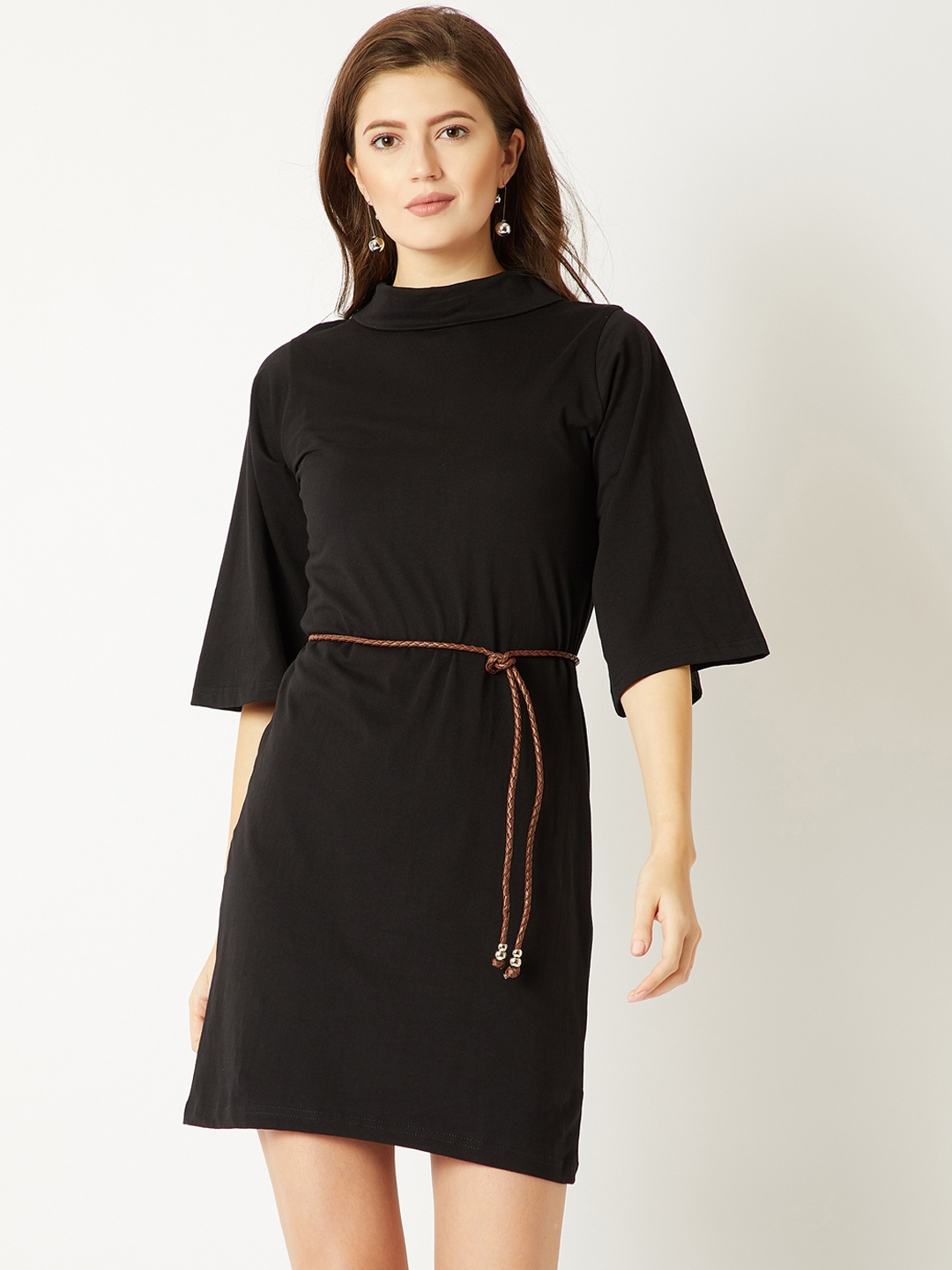 

Miss Chase Women Black Solid Sheath Dress