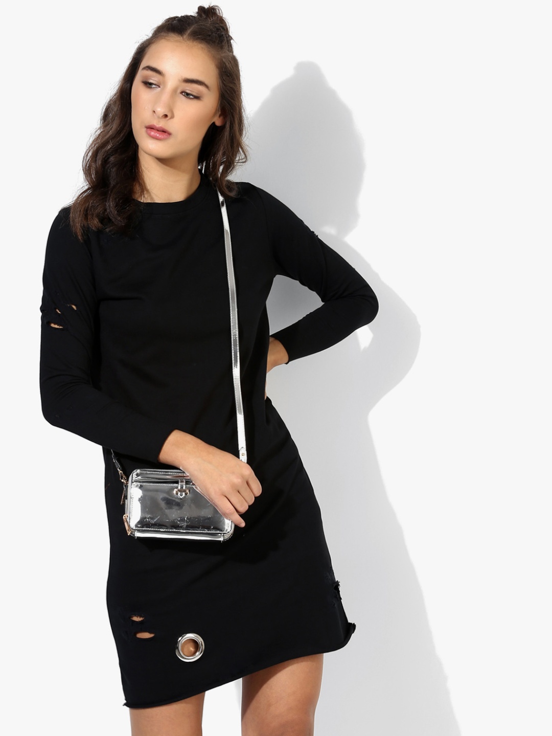

EVAH LONDON Women Black Solid A-Line Dress