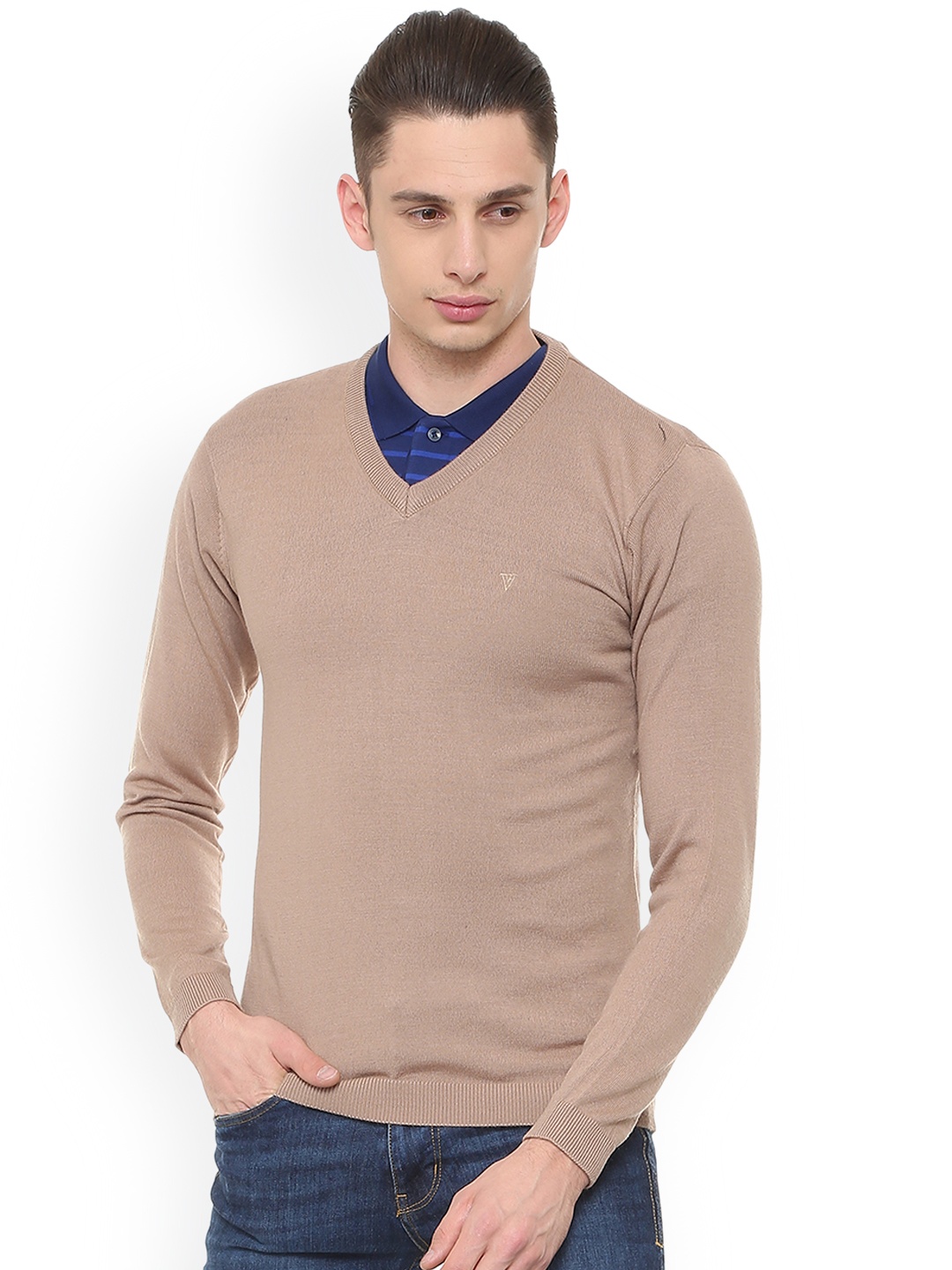 

Van Heusen Men Brown Solid Pullover