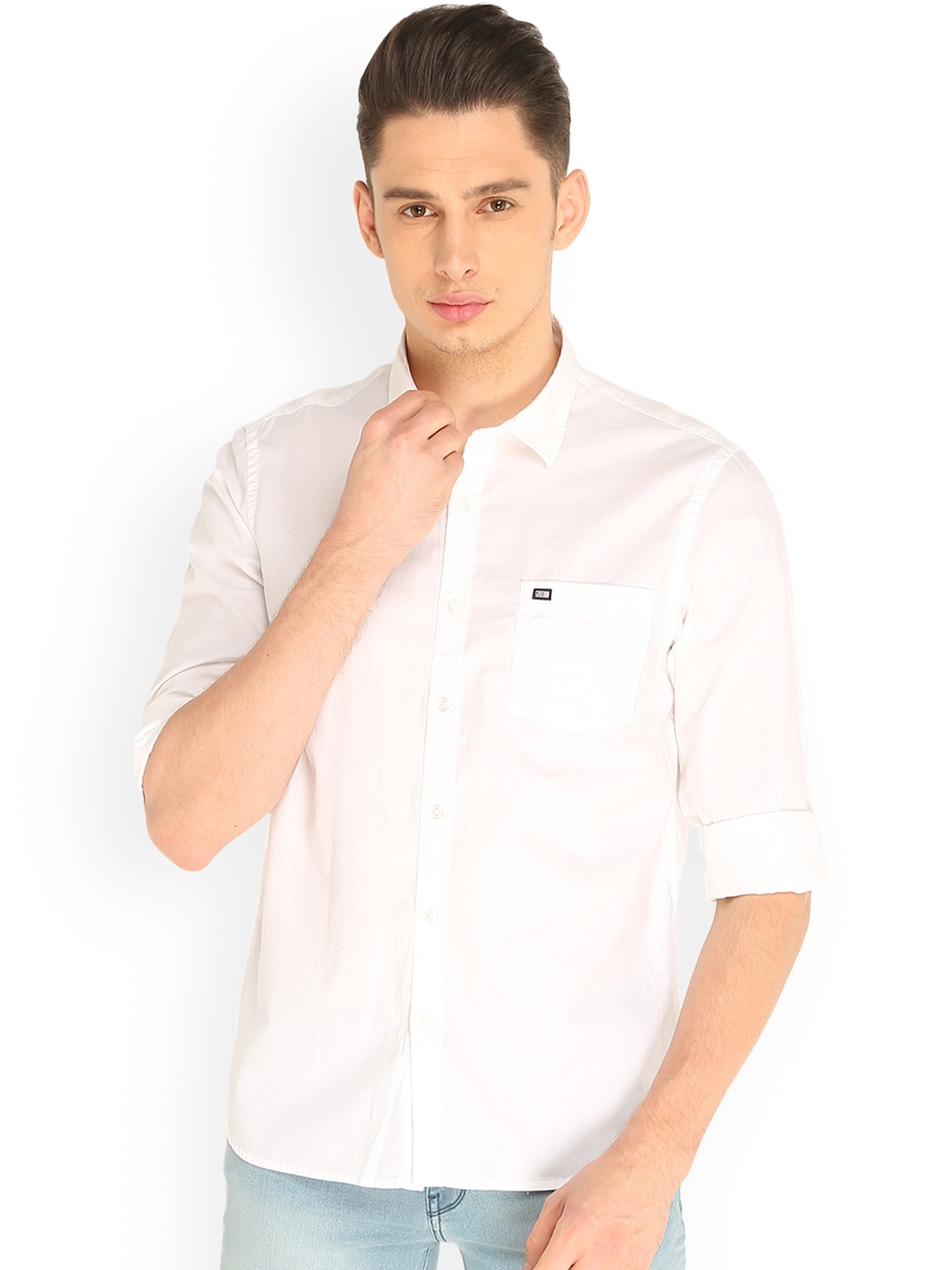 

Arrow Sport Men White Slim Fit Solid Casual Shirt