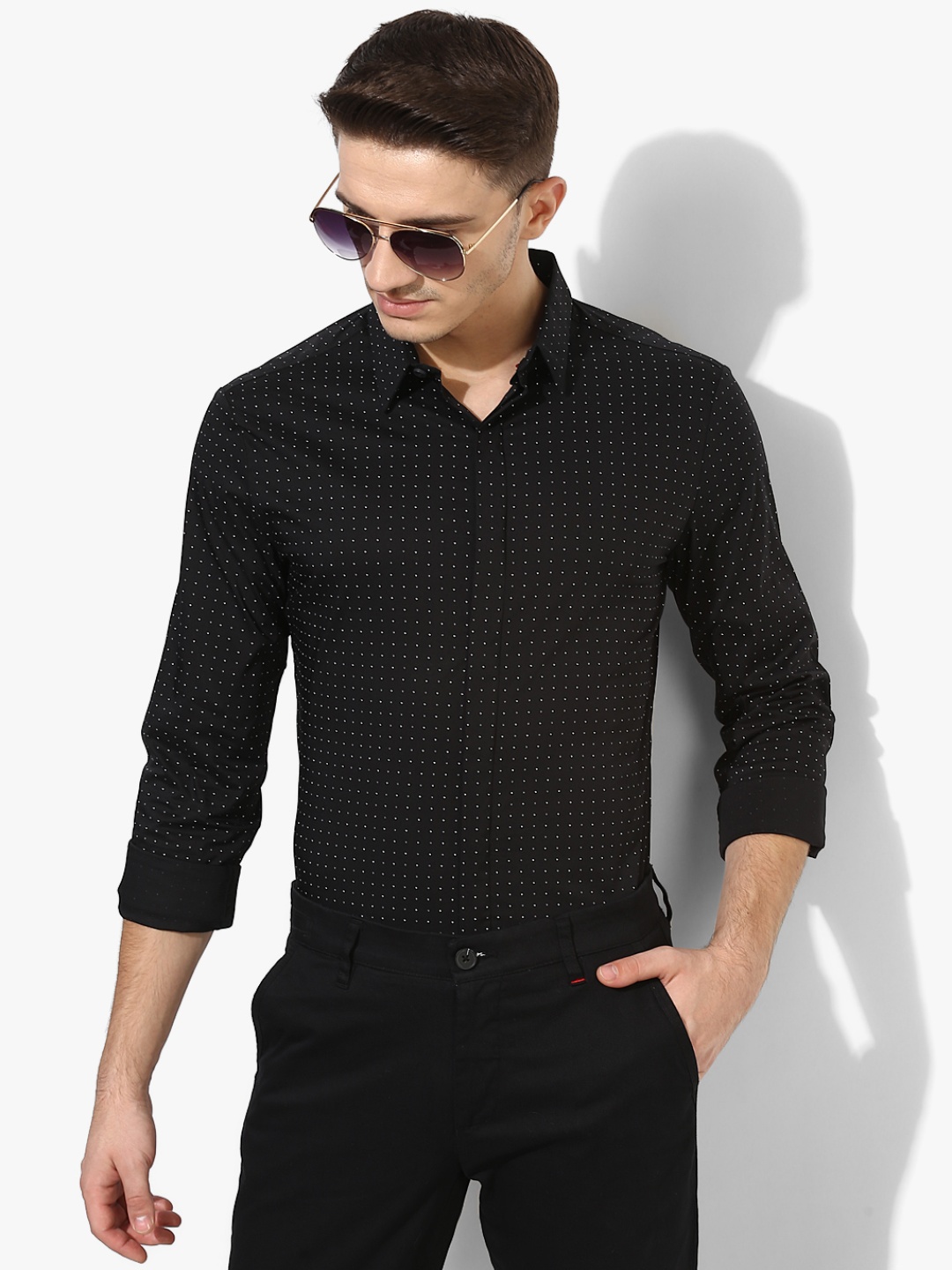 

Black Printed Regular Fit Casual Shirt