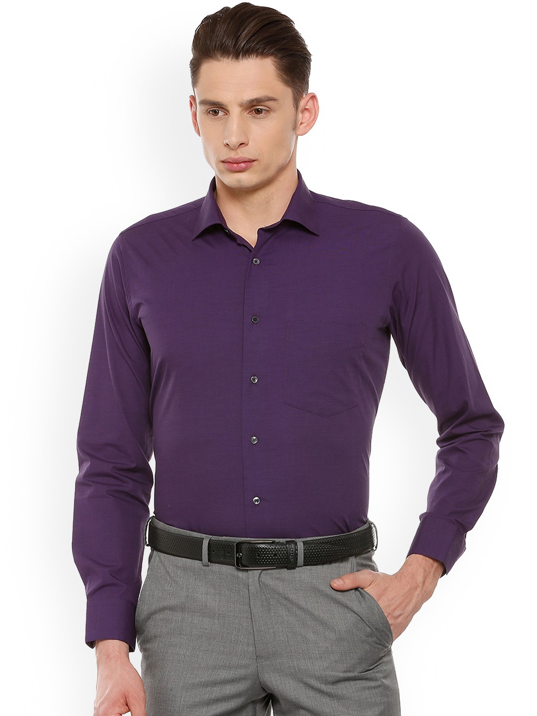 

Van Heusen Men Purple Slim Fit Solid Formal Shirt