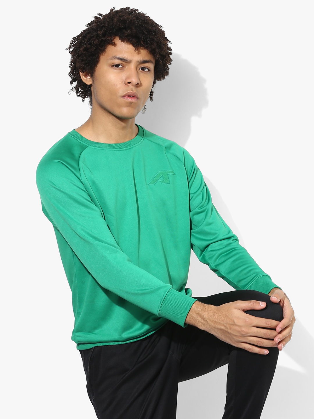 

Alcis Men Green Solid Sweatshirt