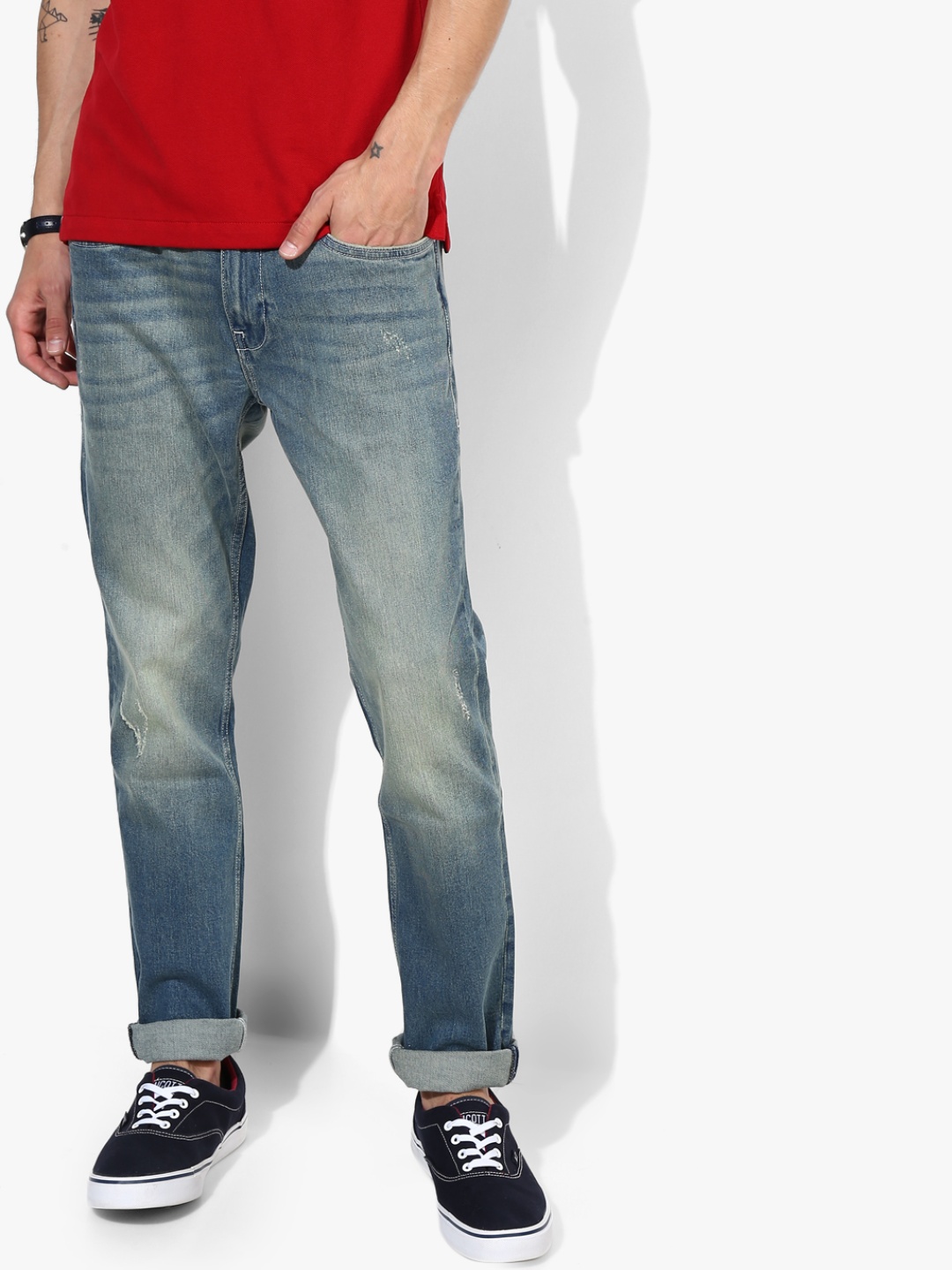 

Blue Mid-Rise Slim Fit Jeans
