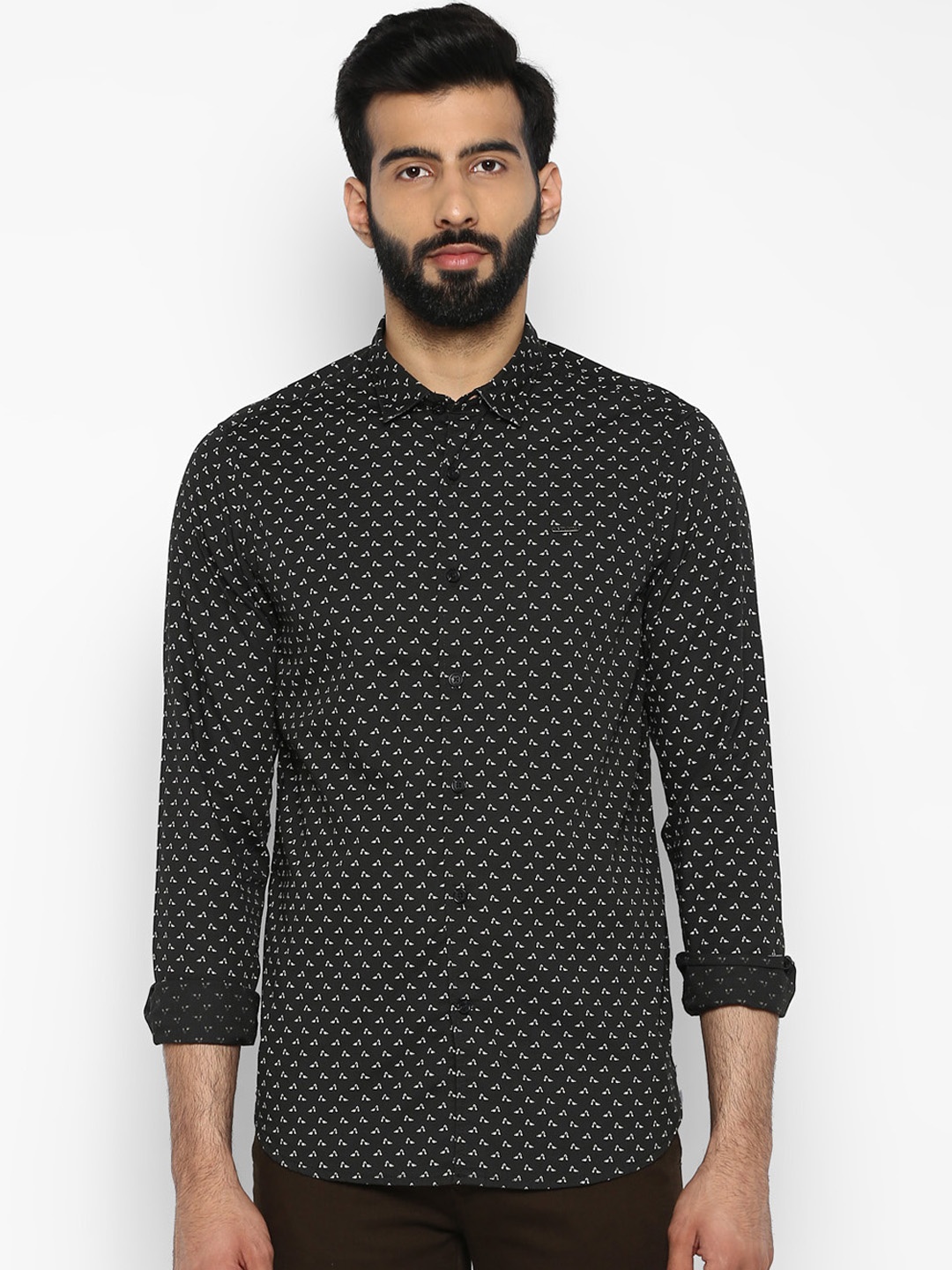 

ColorPlus Men Black Regular Fit Printed Casual Shirt