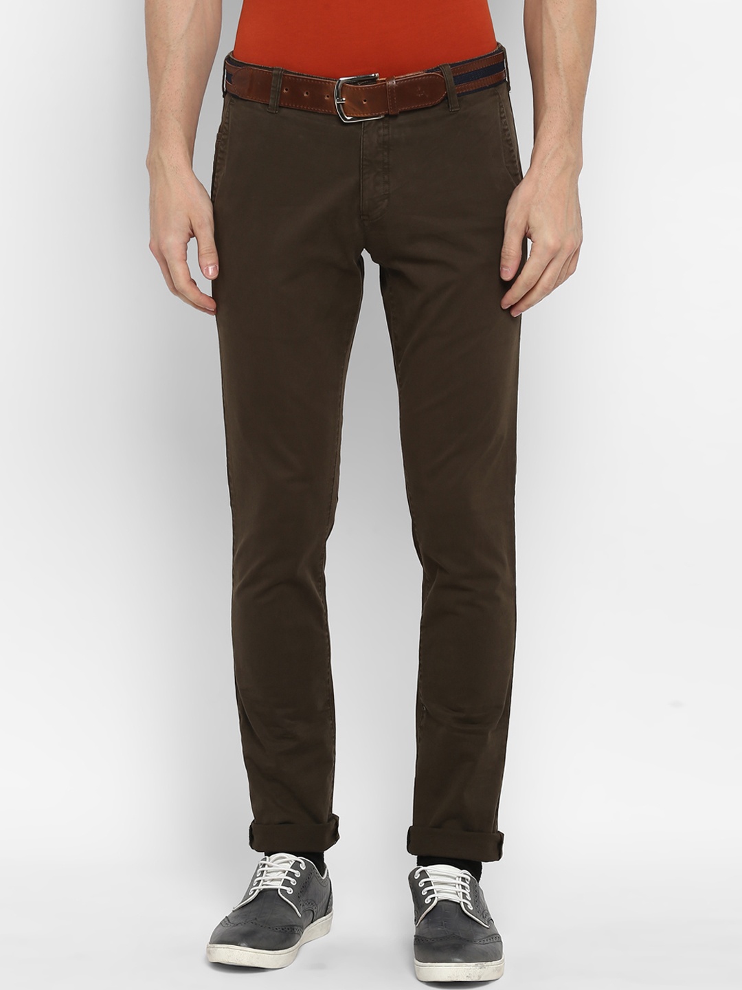 

Parx Men Green Slim Fit Solid Regular Trousers