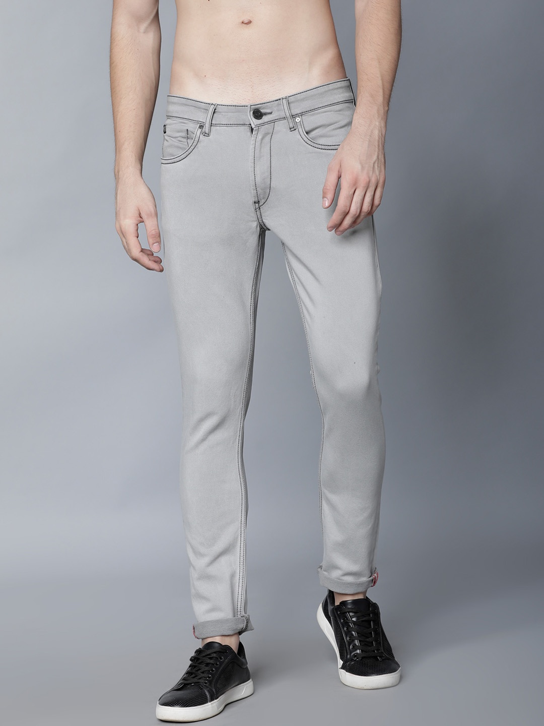 

LOCOMOTIVE Men Grey Slim Fit Mid-Rise Clean Look Stretchable Jeans