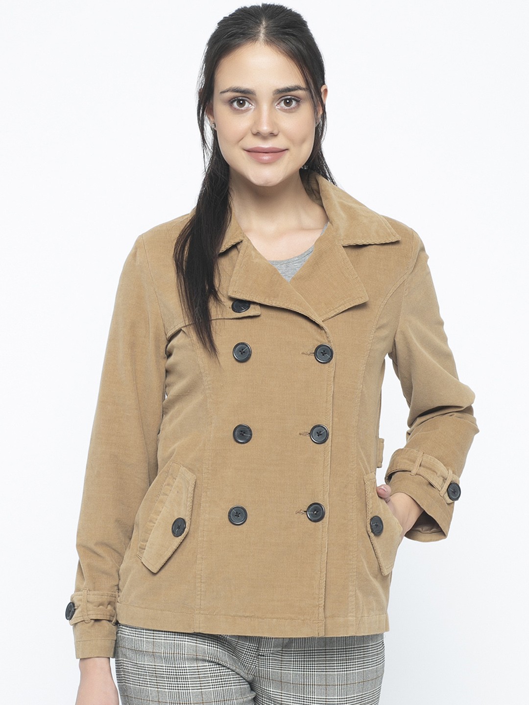 

Gipsy Women Beige Solid Padded Jacket