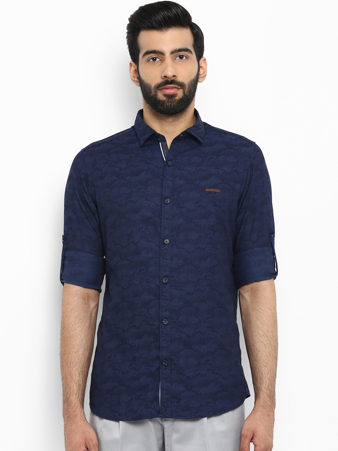

ColorPlus Men Blue Contemporary Regular Fit Printed Casual Shirt