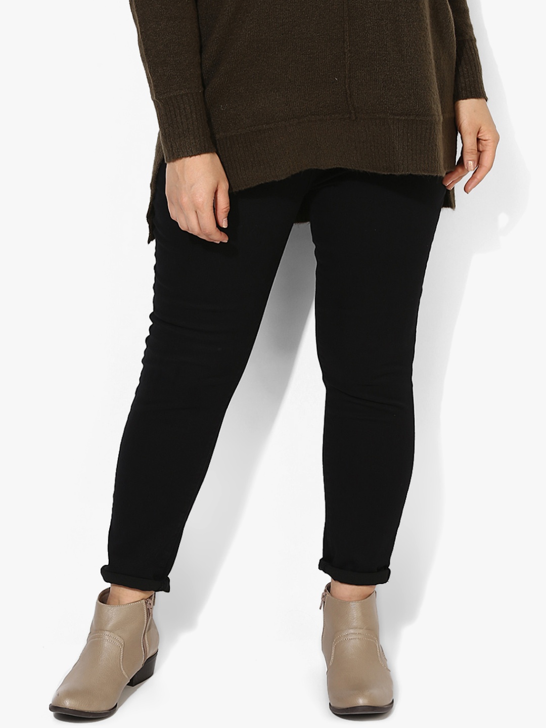 

Black Solid Mid Rise Skinny Fit Jeans