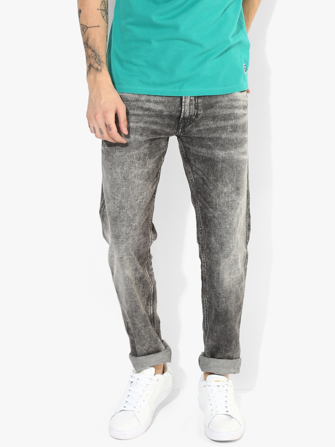 

Grey Washed Low Rise Slim Fit Jeans