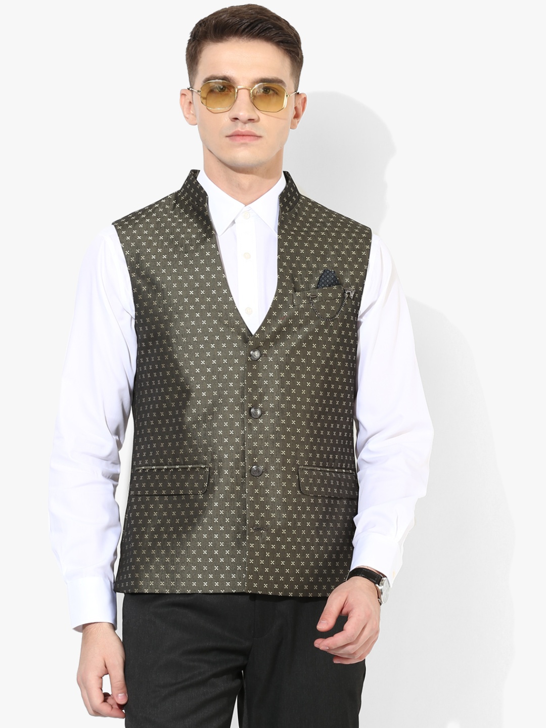 

Grey Woven Design Waistcoat
