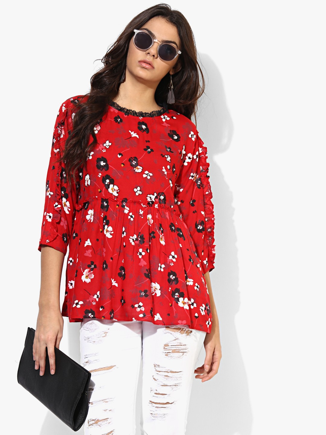 

Red Embellished Blouse