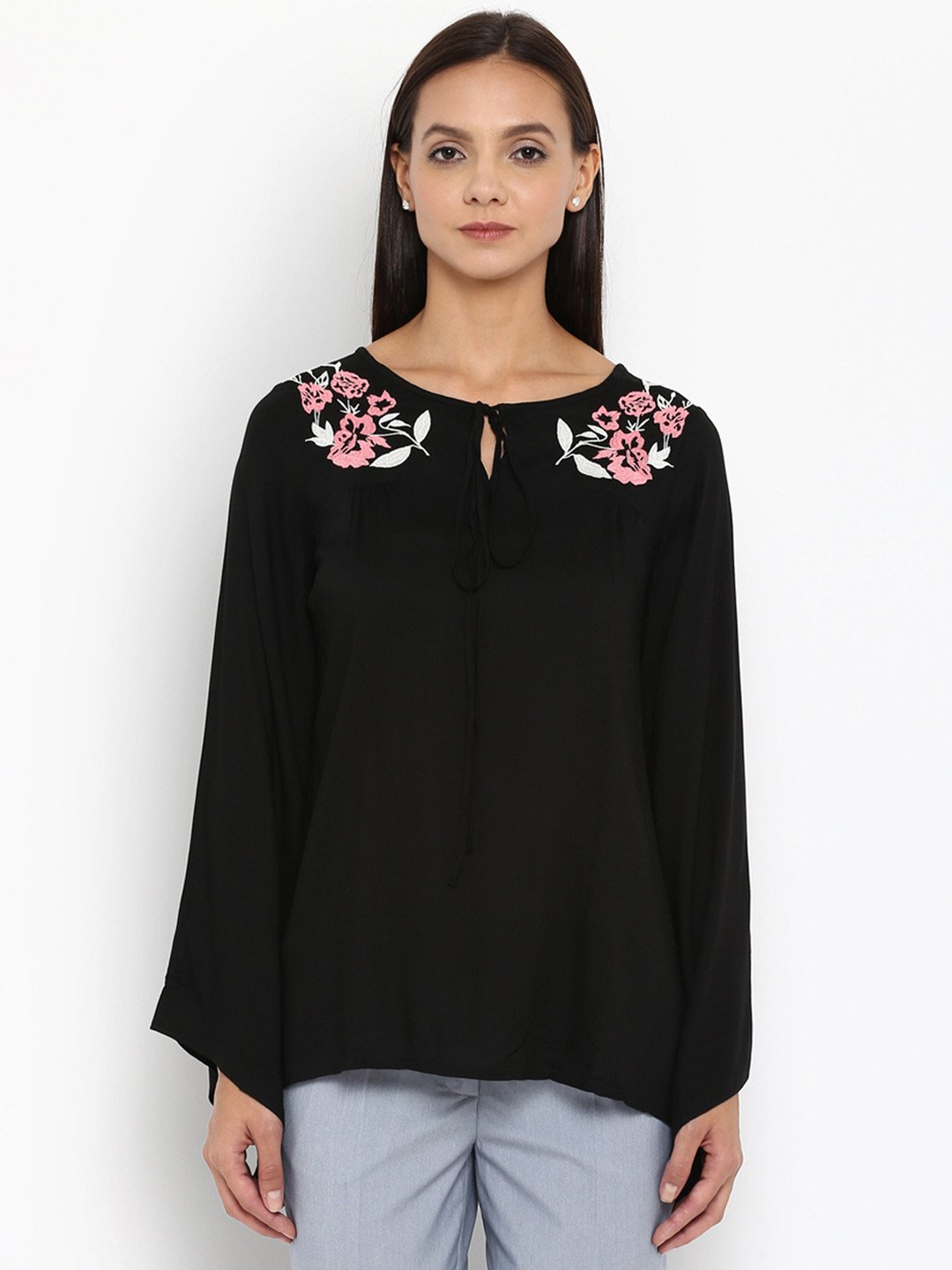 

Park Avenue Women Black Printed A-Line Top