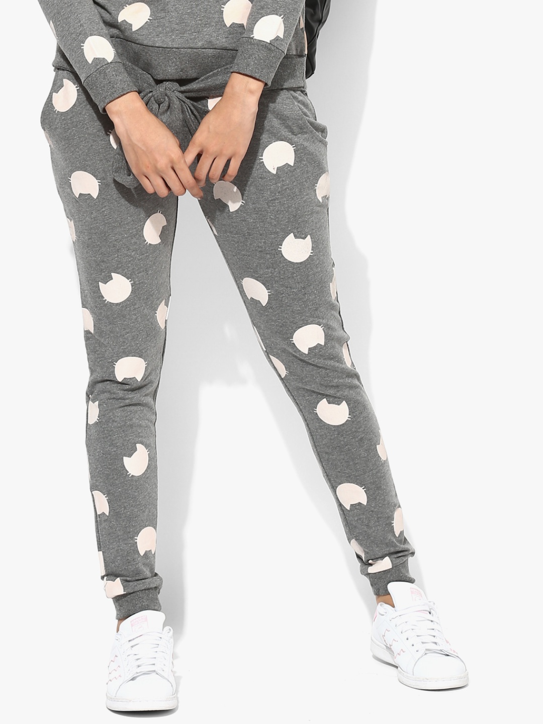 

Grey Printed Trackpants