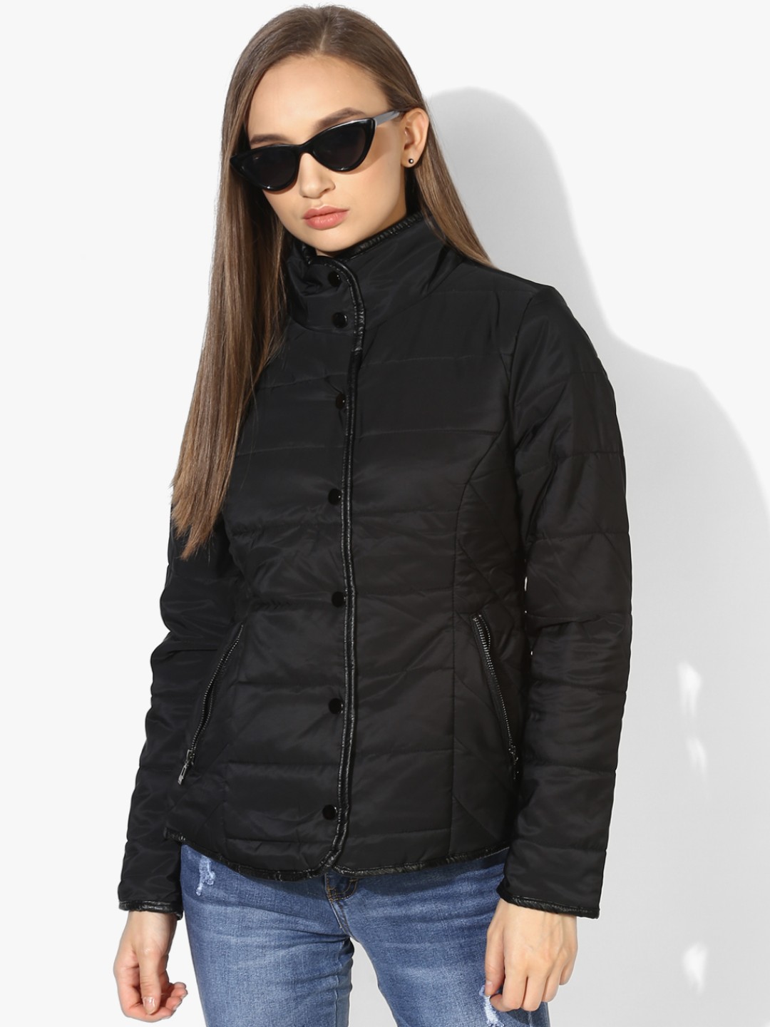 

Deal Jeans Mock Neck Padded Jacket, Black