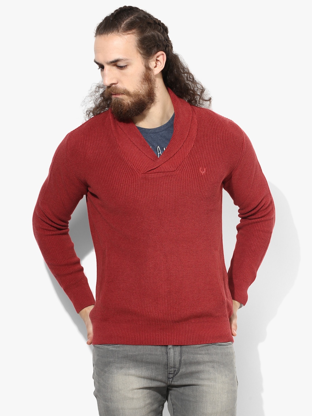 

Maroon Solid Sweater