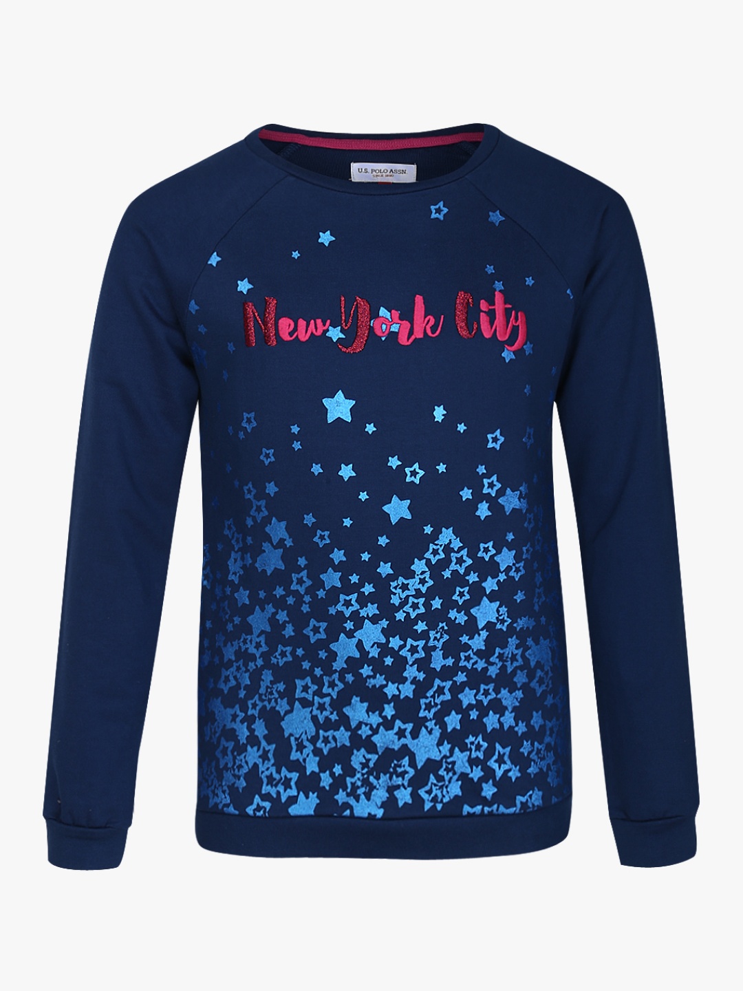 

Blue Printed Sweatshirt