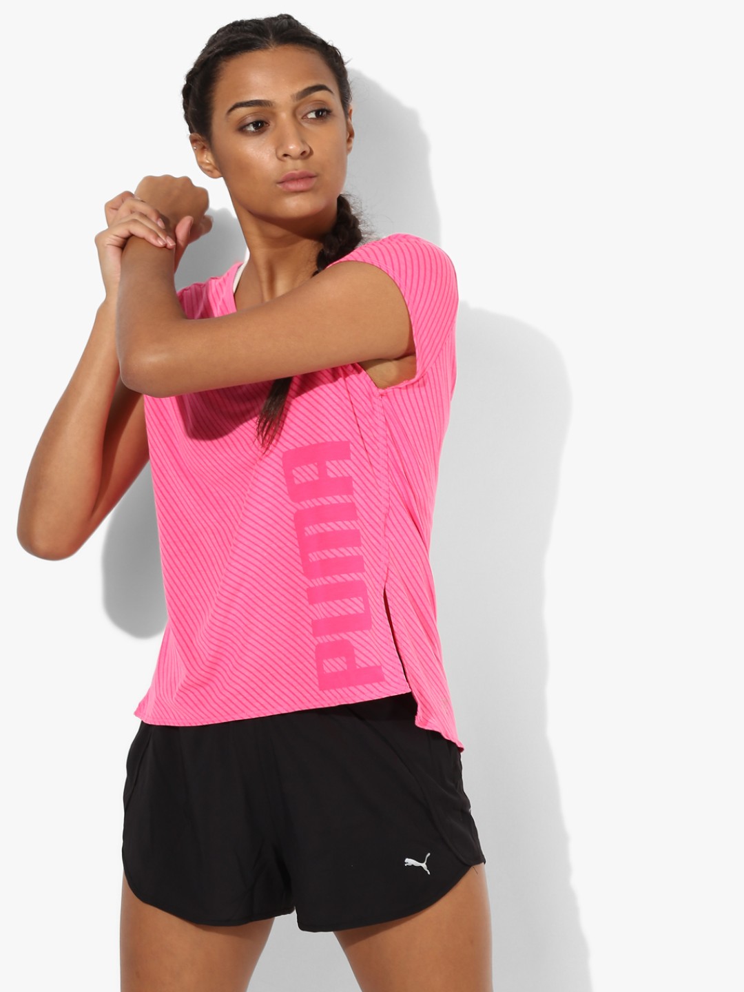 

Puma Women Dancer Drapey Knockout Running Pink Styled Back Top