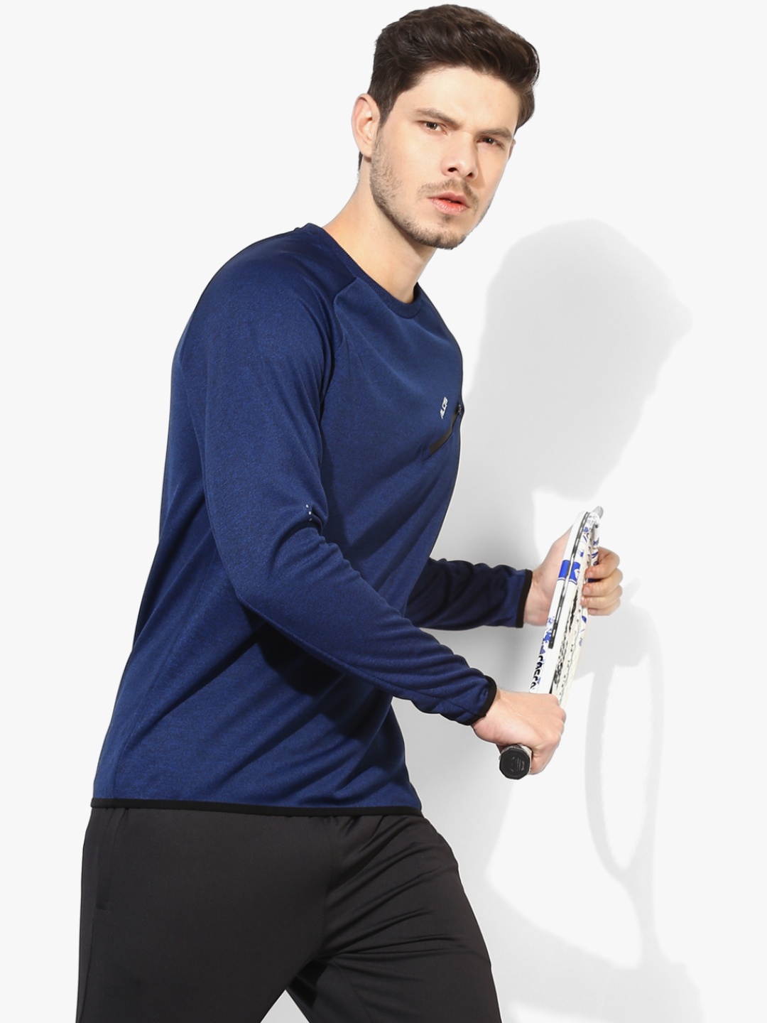 

Navy Blue Self Design Sweatshirt