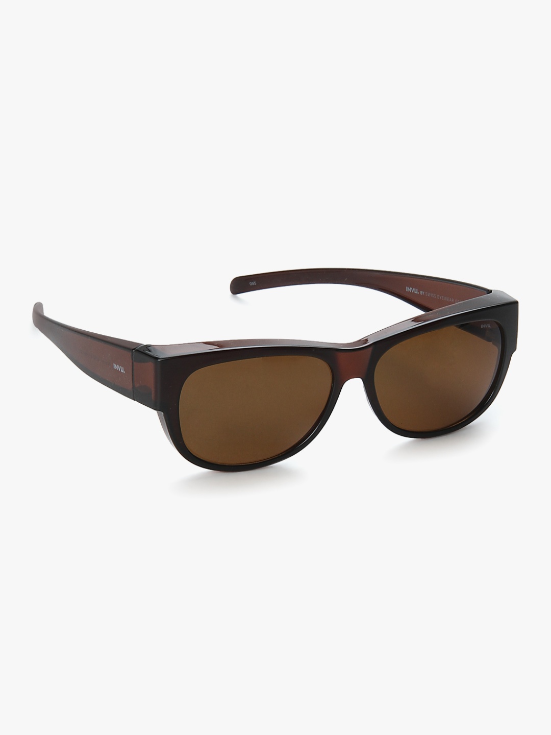 

INVU Men Oval Sunglasses, Brown