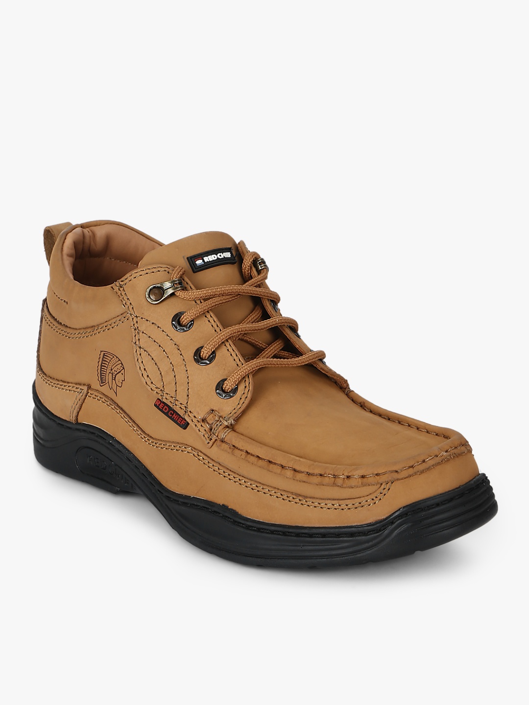 Red Chief Men Leather Sneakers, Rust
