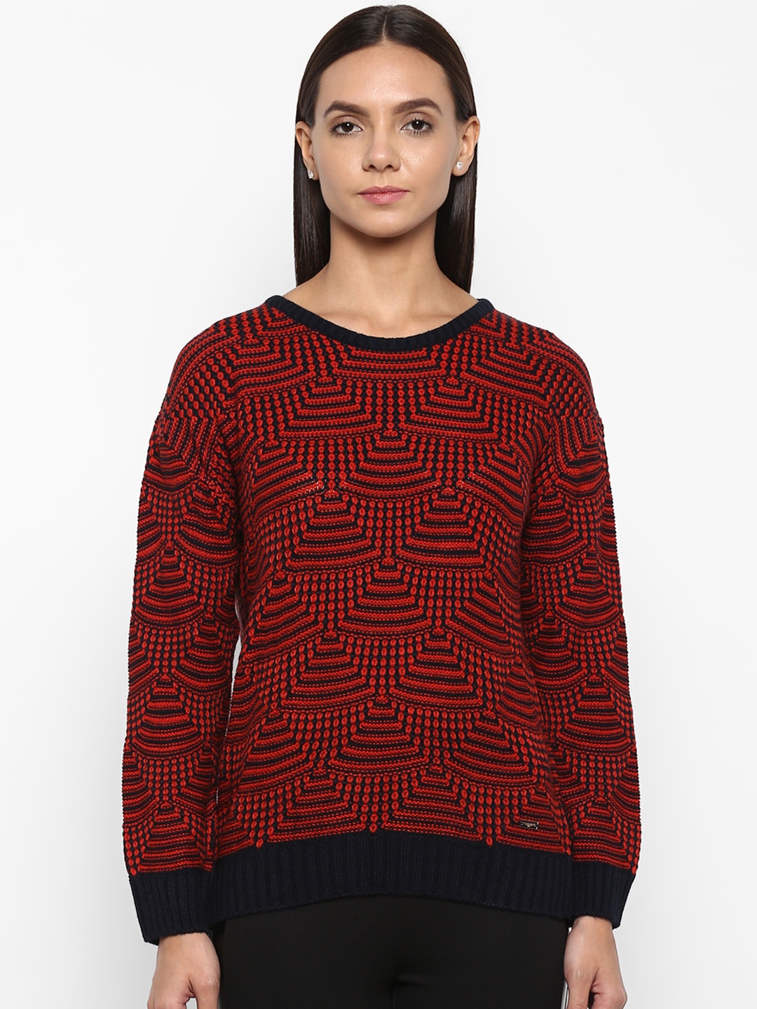 

Park Avenue Women Red Printed Pullover