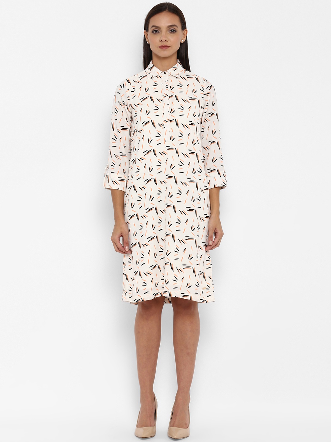 

Park Avenue Women Off-White Printed Shirt Dress