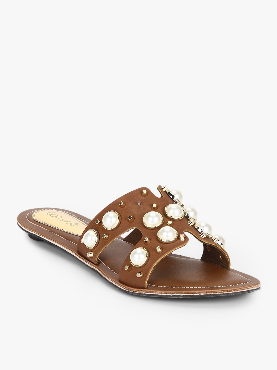 

Catwalk Women Embellished Open Toe Flats, Brown