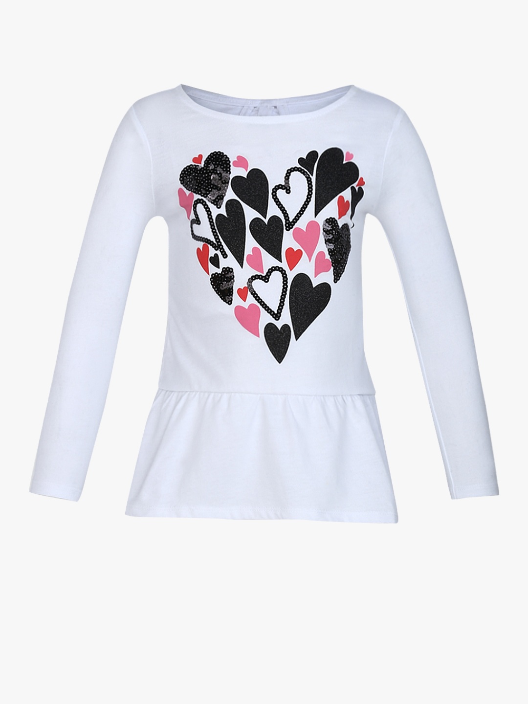 

White Printed Casual Pure Cotton Top