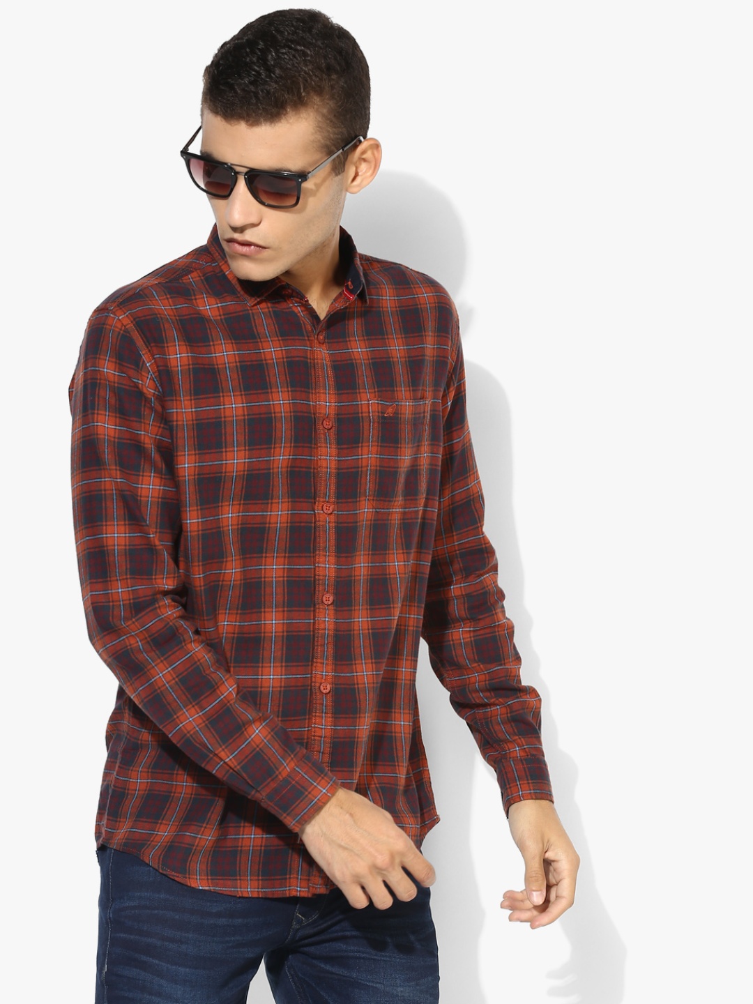 

Multicoloured Checked Slim Fit Casual Shirt, Multi