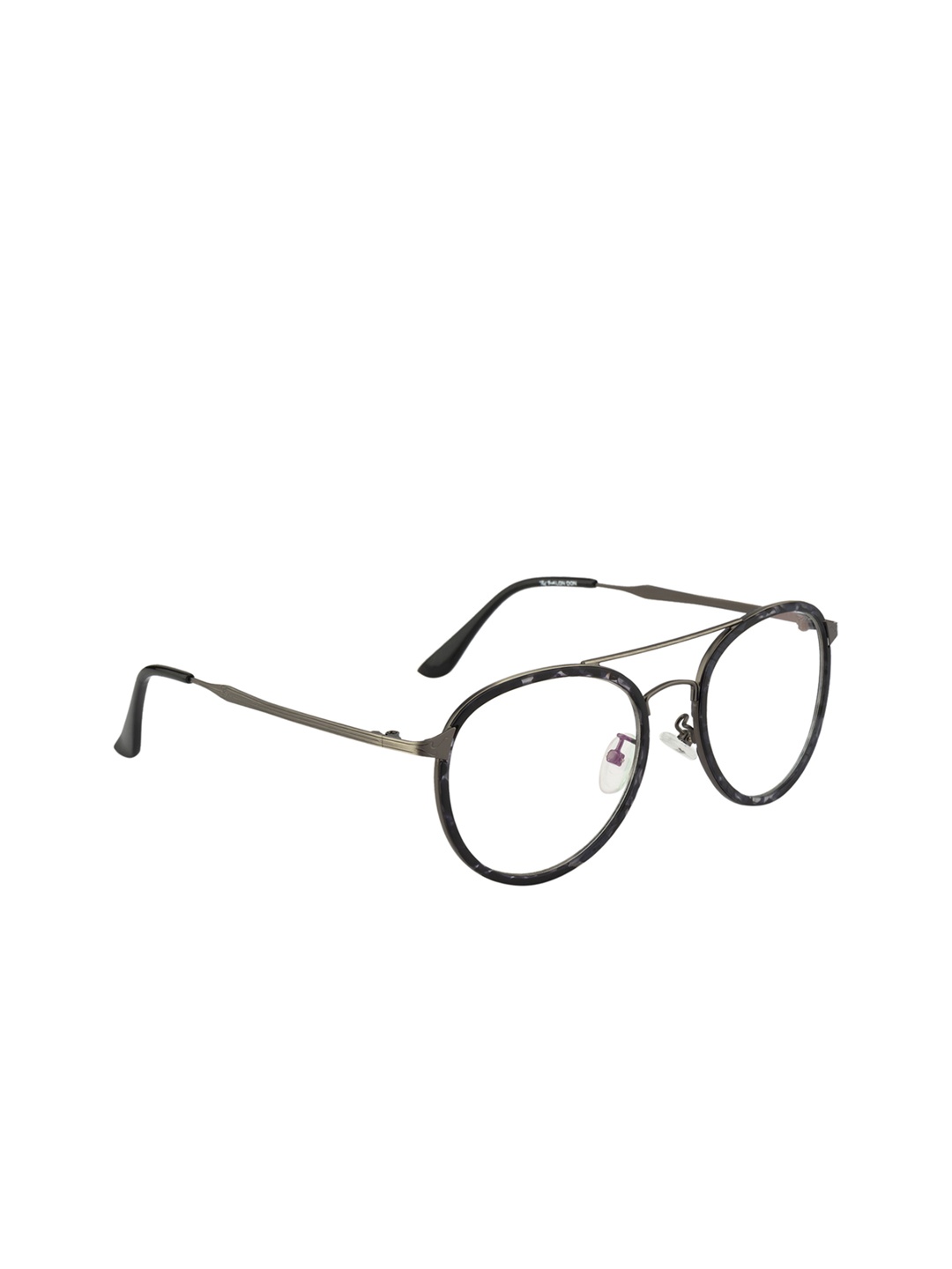 

Ted Smith Unisex Grey & Gunmetal-Toned Solid Full Rim Oval Frames TS-TR-9218_C41