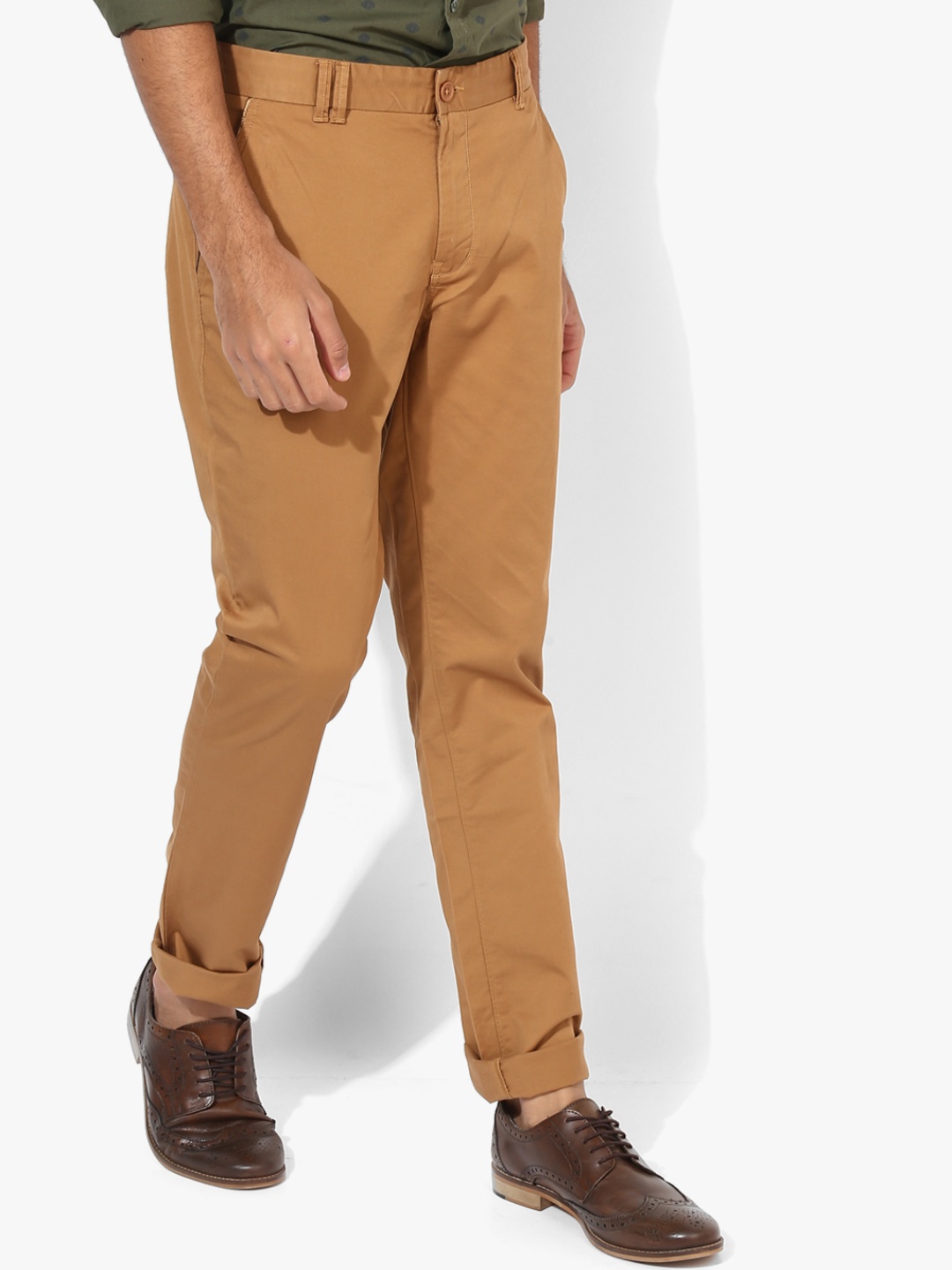 

United Colors of Benetton Men Brown Solid Slim Fit Chinos