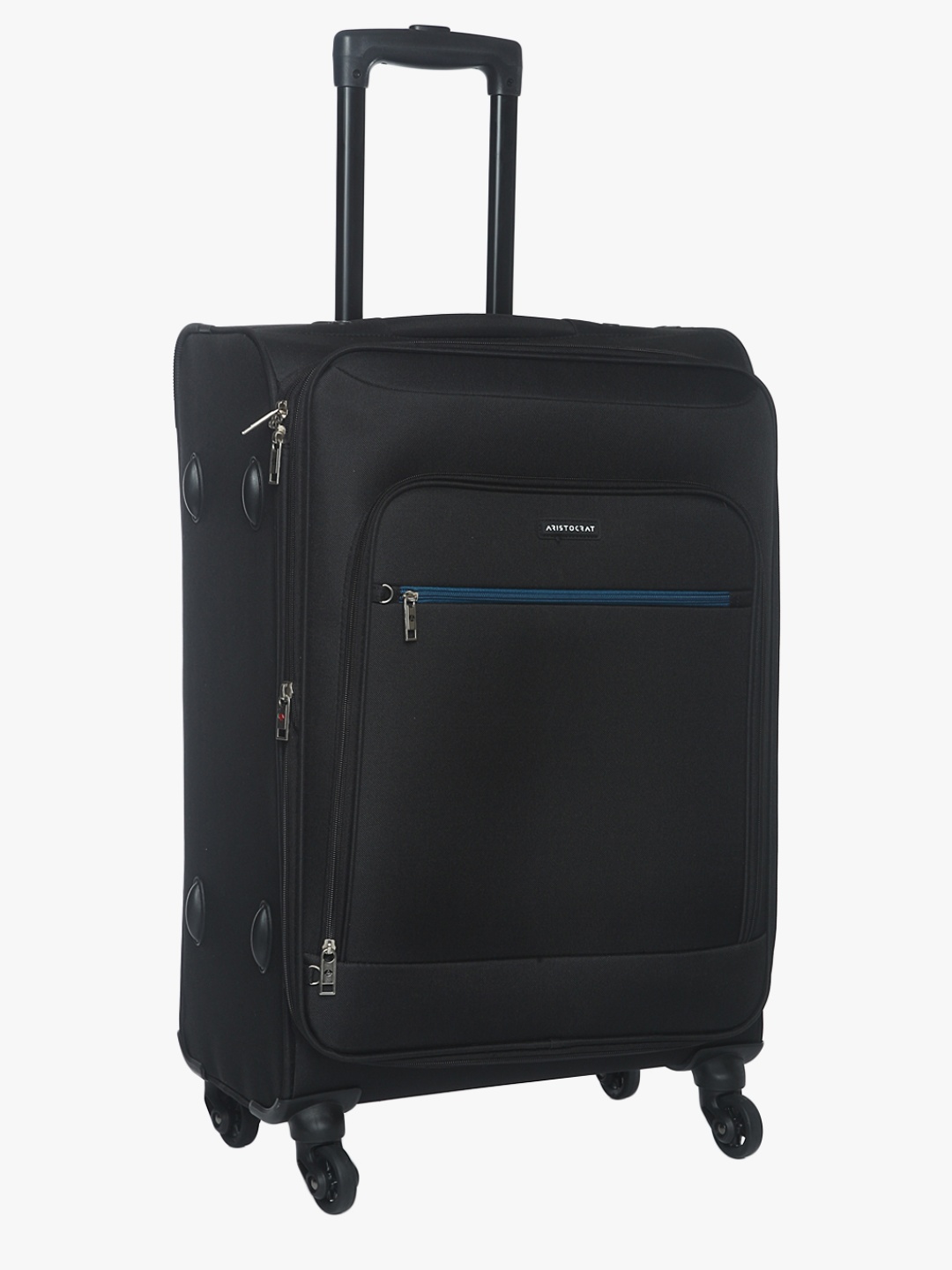

66 Cm Nile Black Cabin 4 Wheel Soft Luggage Strolley