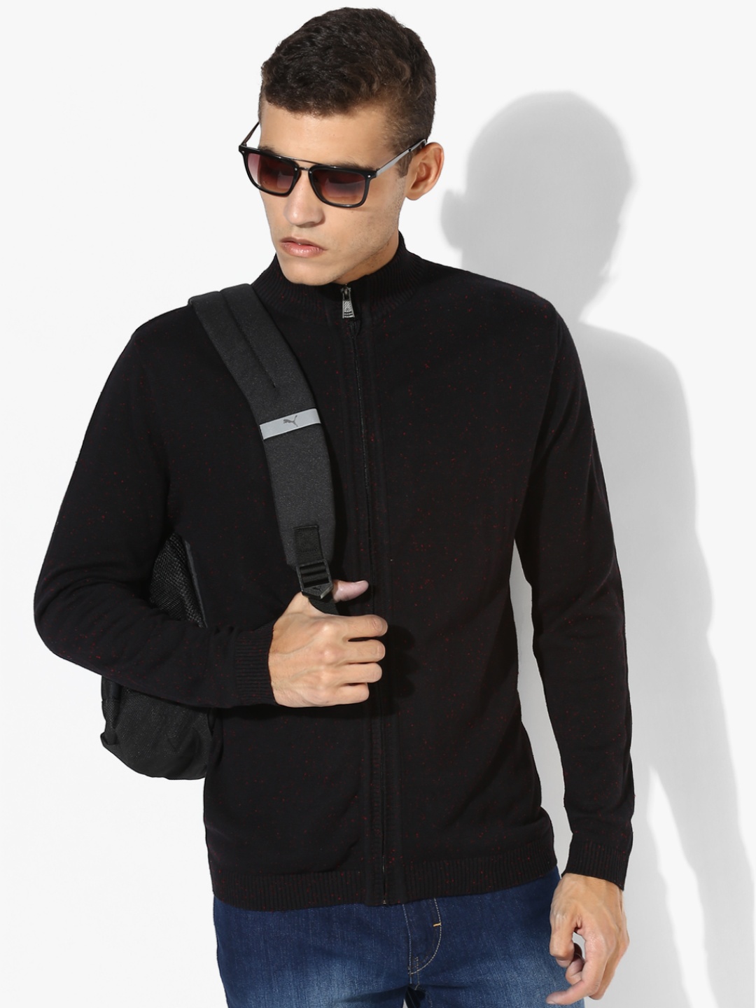 

Black Textured Cardigan