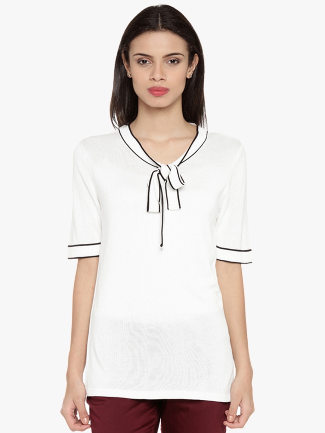 

White Solid Blouse