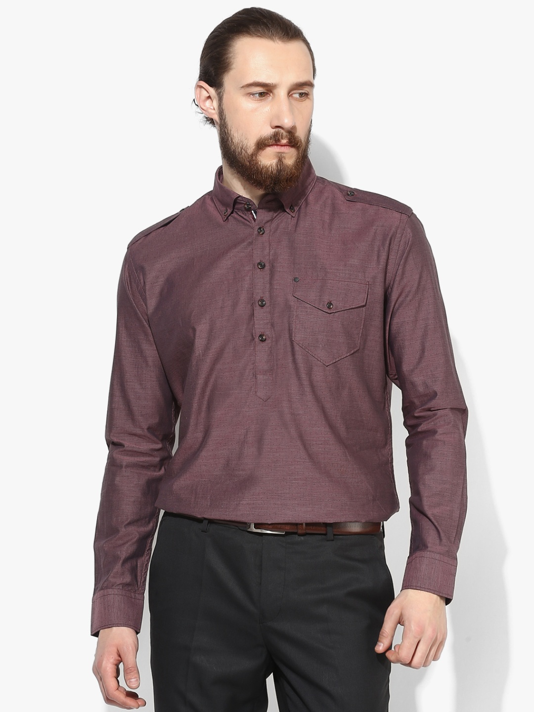 

Blackberrys Men Red Slim Fit Printed Casual Shirt, Maroon