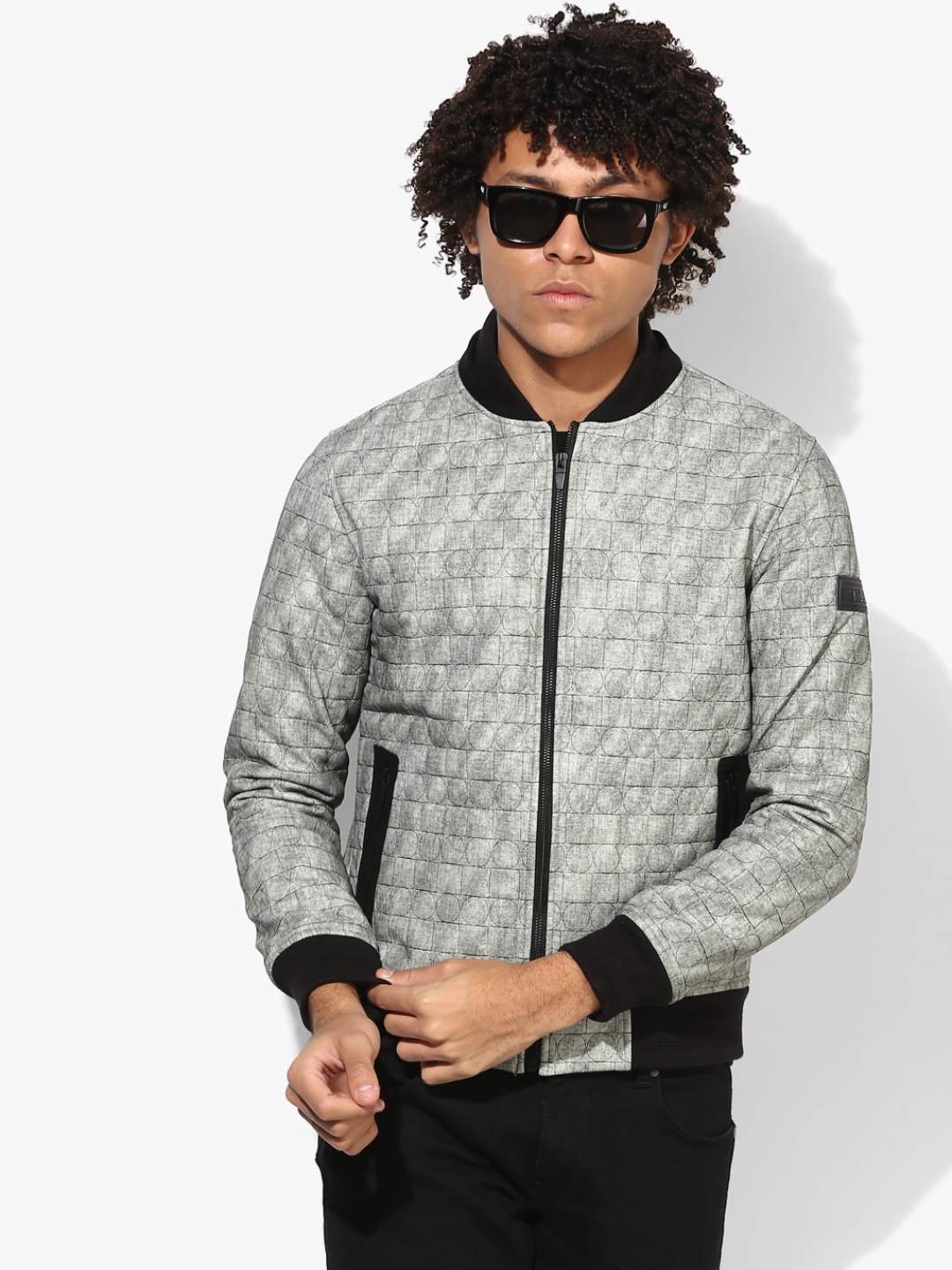 

Grey Textured Casual Jacket