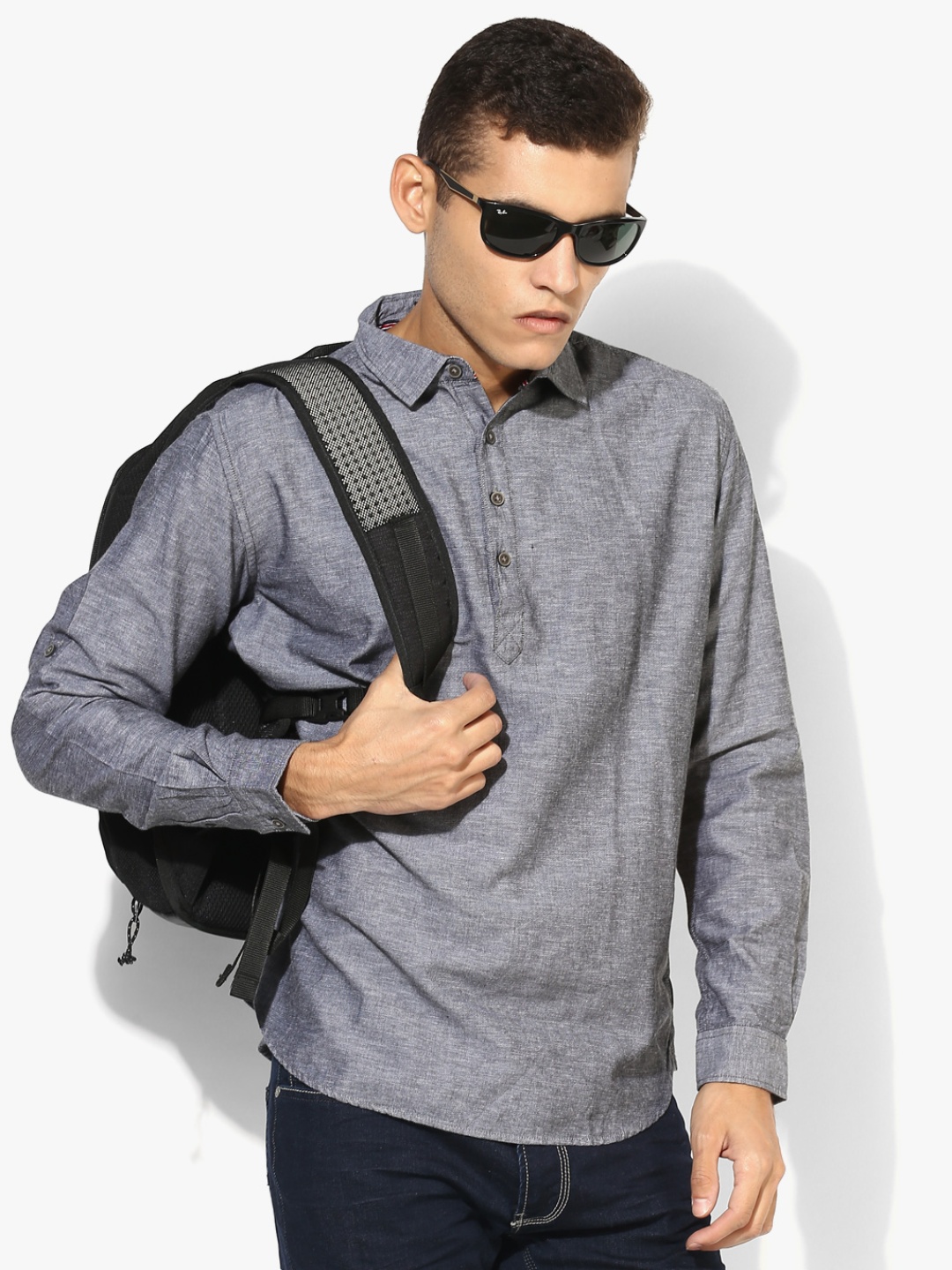 

Grey Solid Kurta