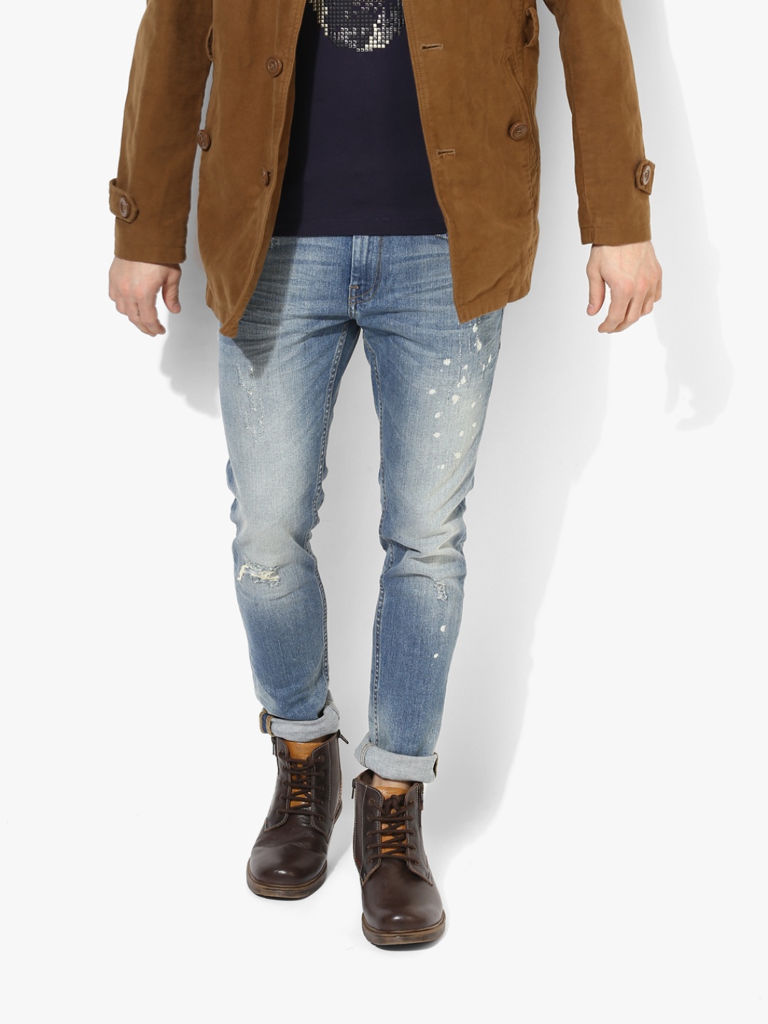 

Blue Washed Low Rise Slim Fit Jeans