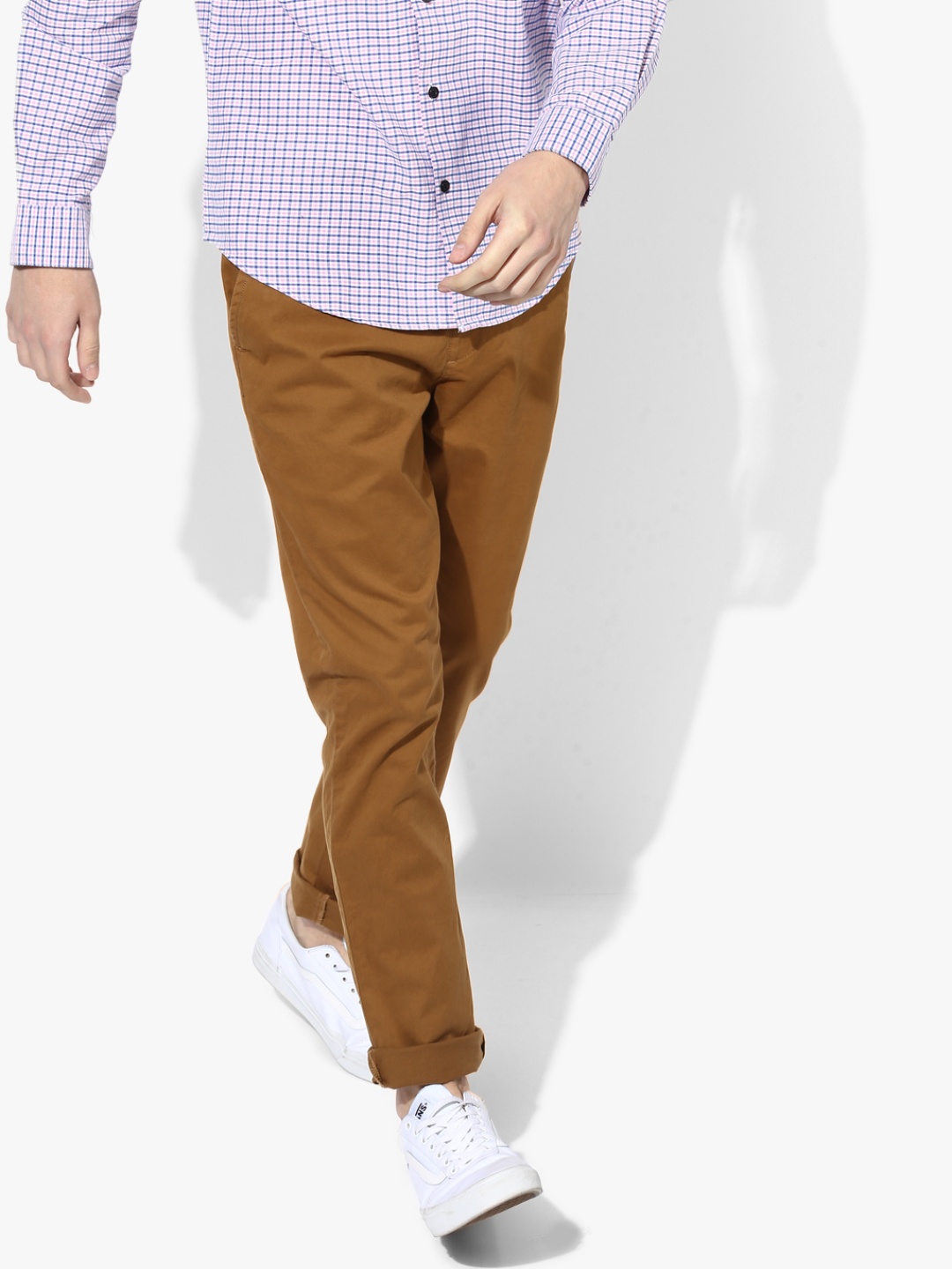 Brown Solid Chinos