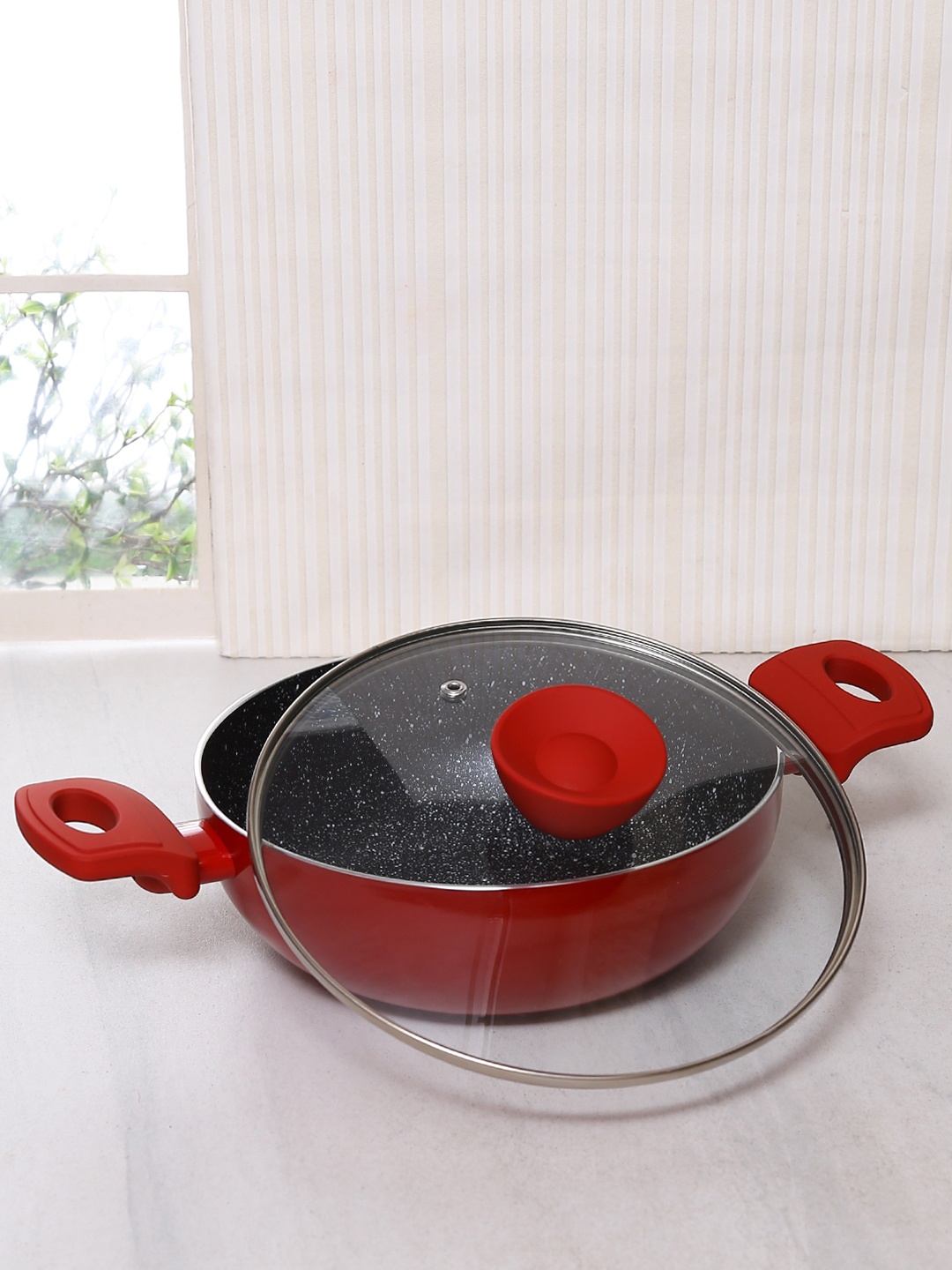 

BERGNER Red & Black Frying Pan With Lid