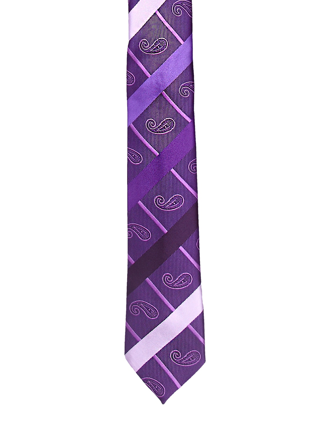 

Tossido Purple Woven Design Skinny Tie