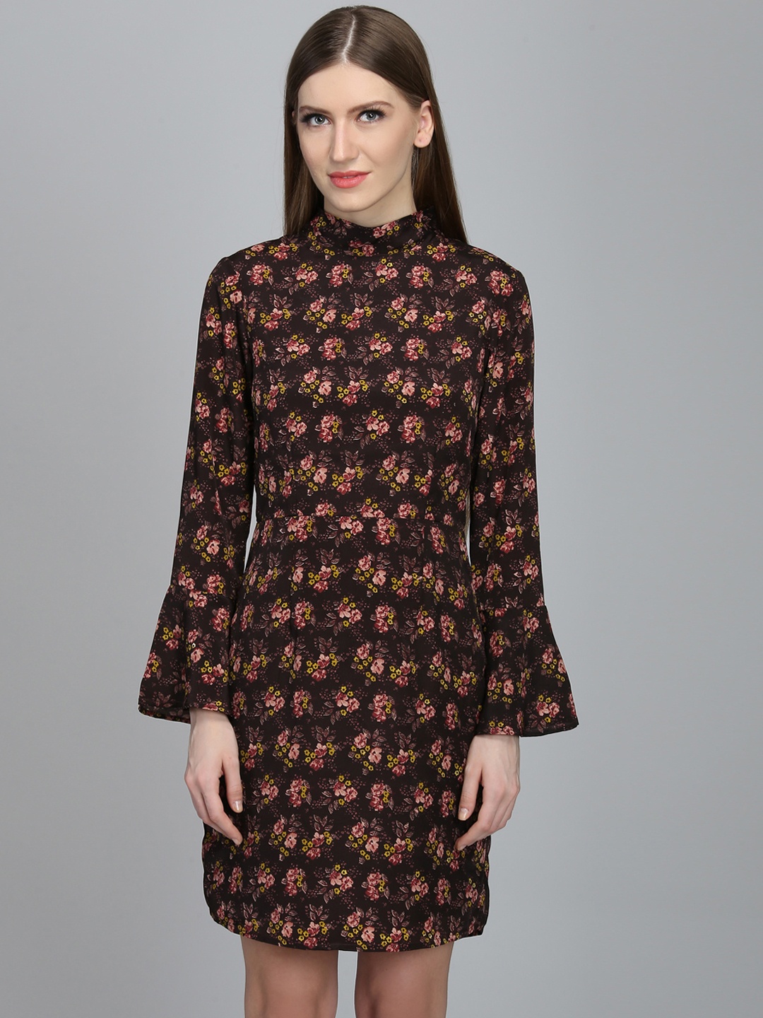 

DODO & MOA Women Brown Printed Fit and Flare Dress